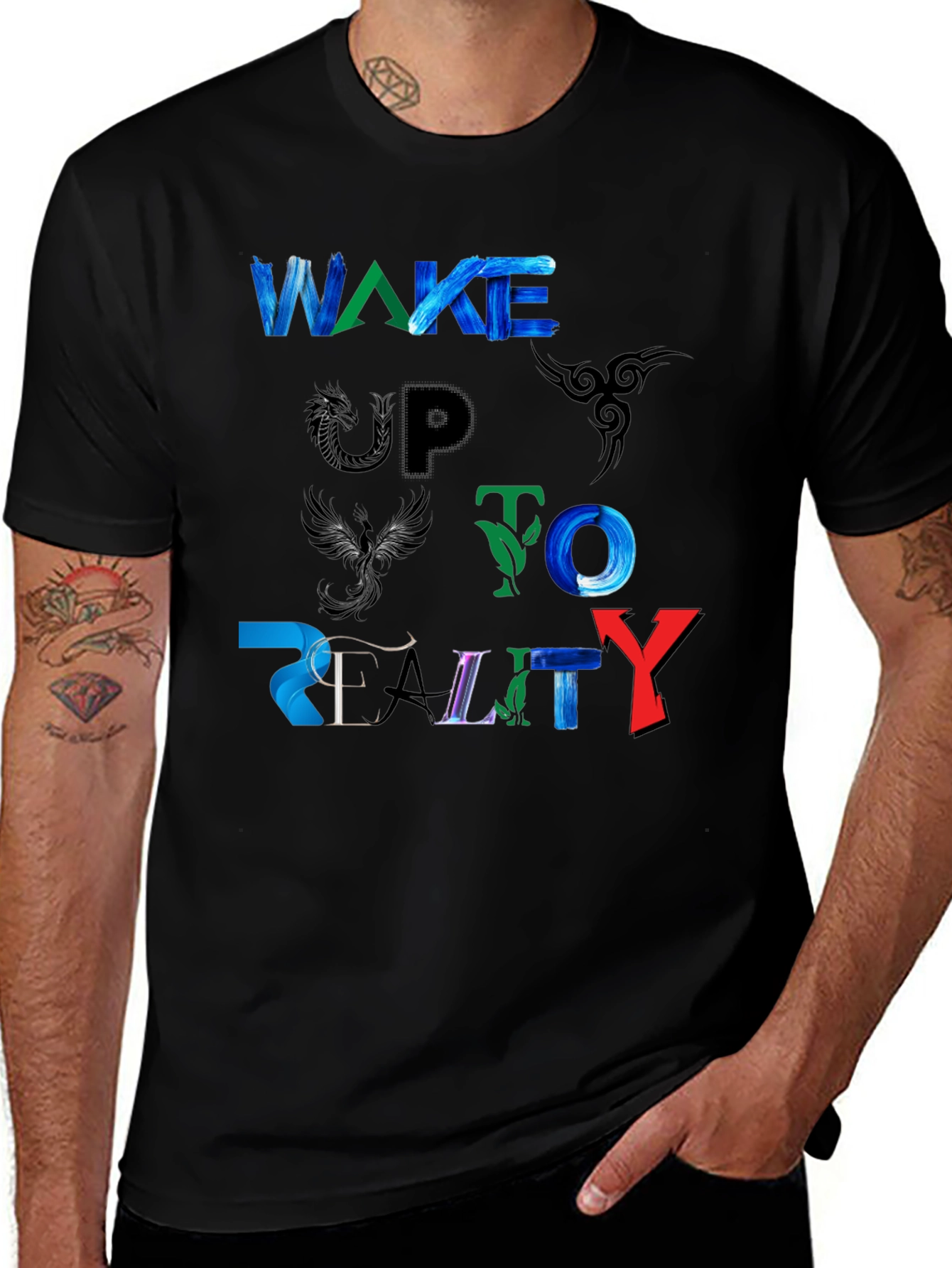 Wake Up To Reality Graphic Black Tee