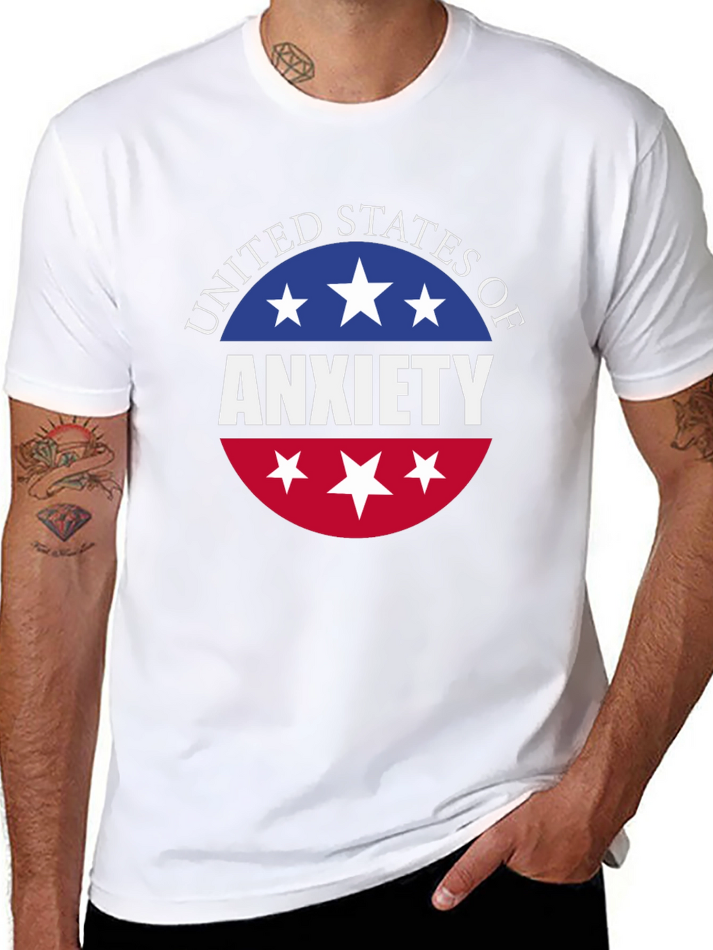 United States of Anxiety T-Shirt - Patriotic USA Design