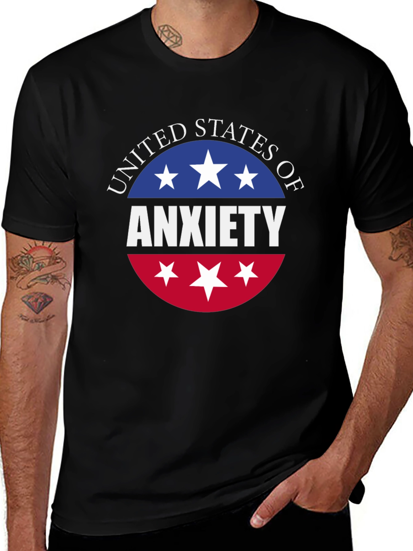 United States of Anxiety T-Shirt - Patriotic USA Design