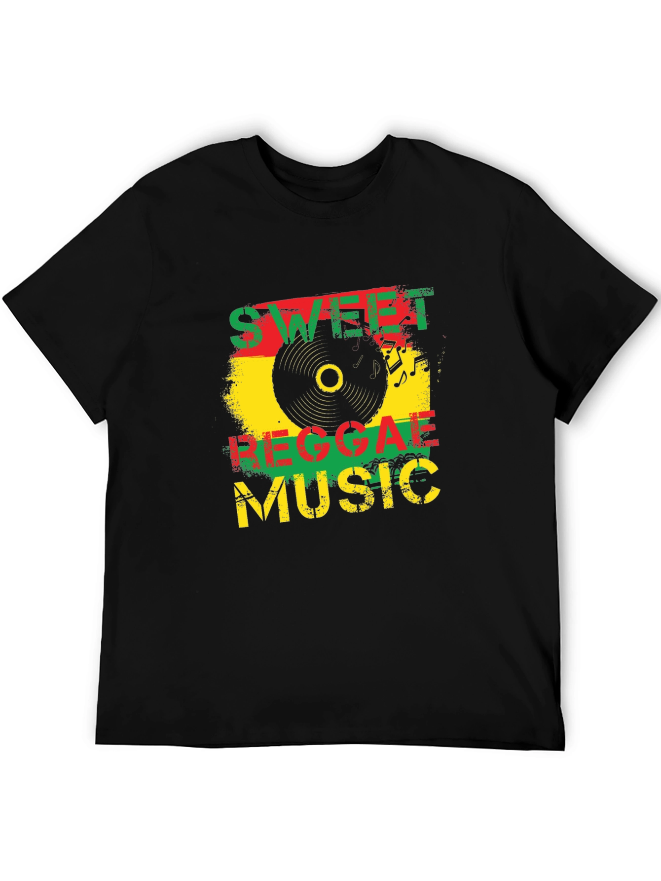 Sweet Reggae Music Graphic Black T-Shirt