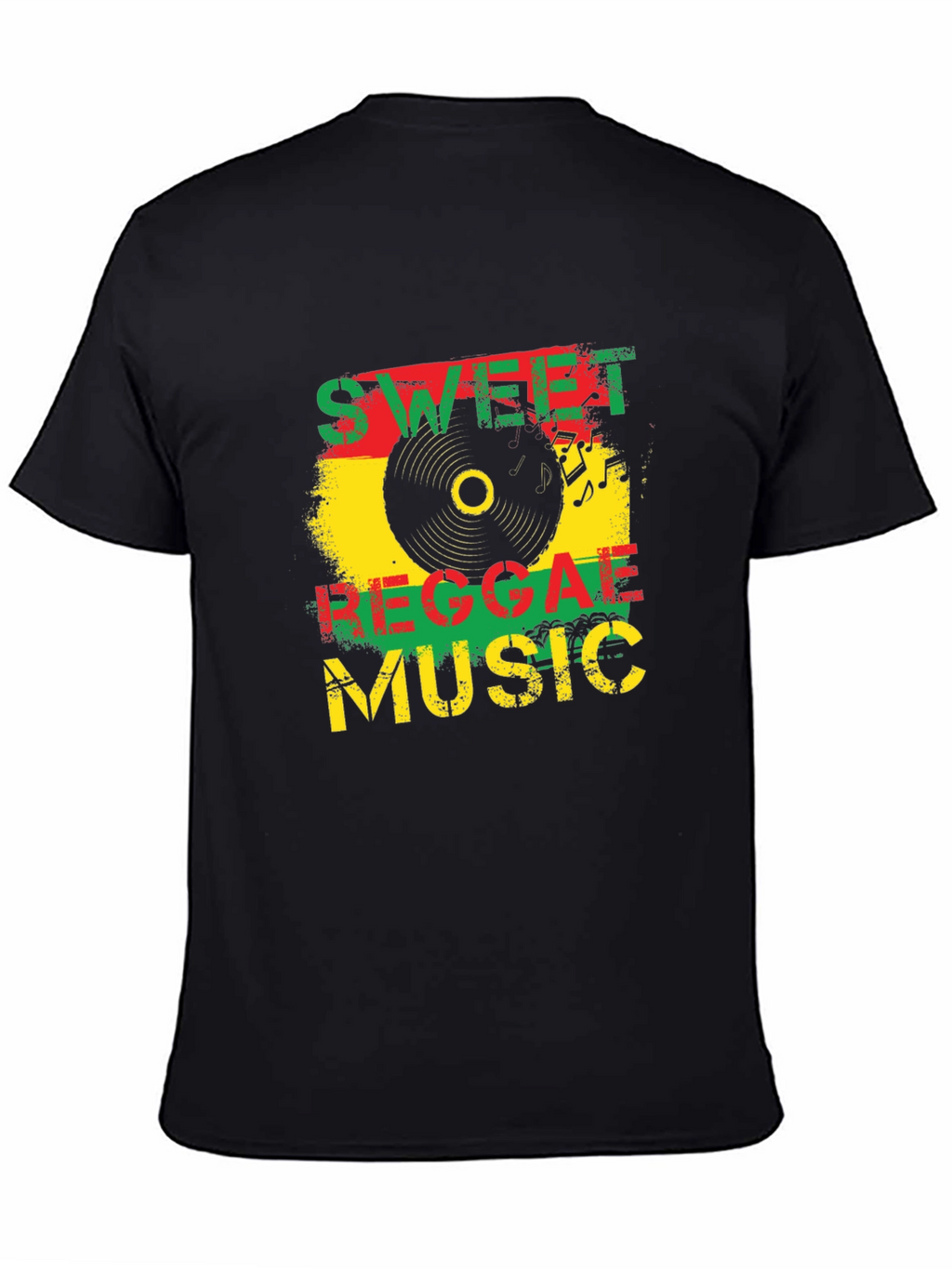 Sweet Reggae Music Graphic Black T-Shirt