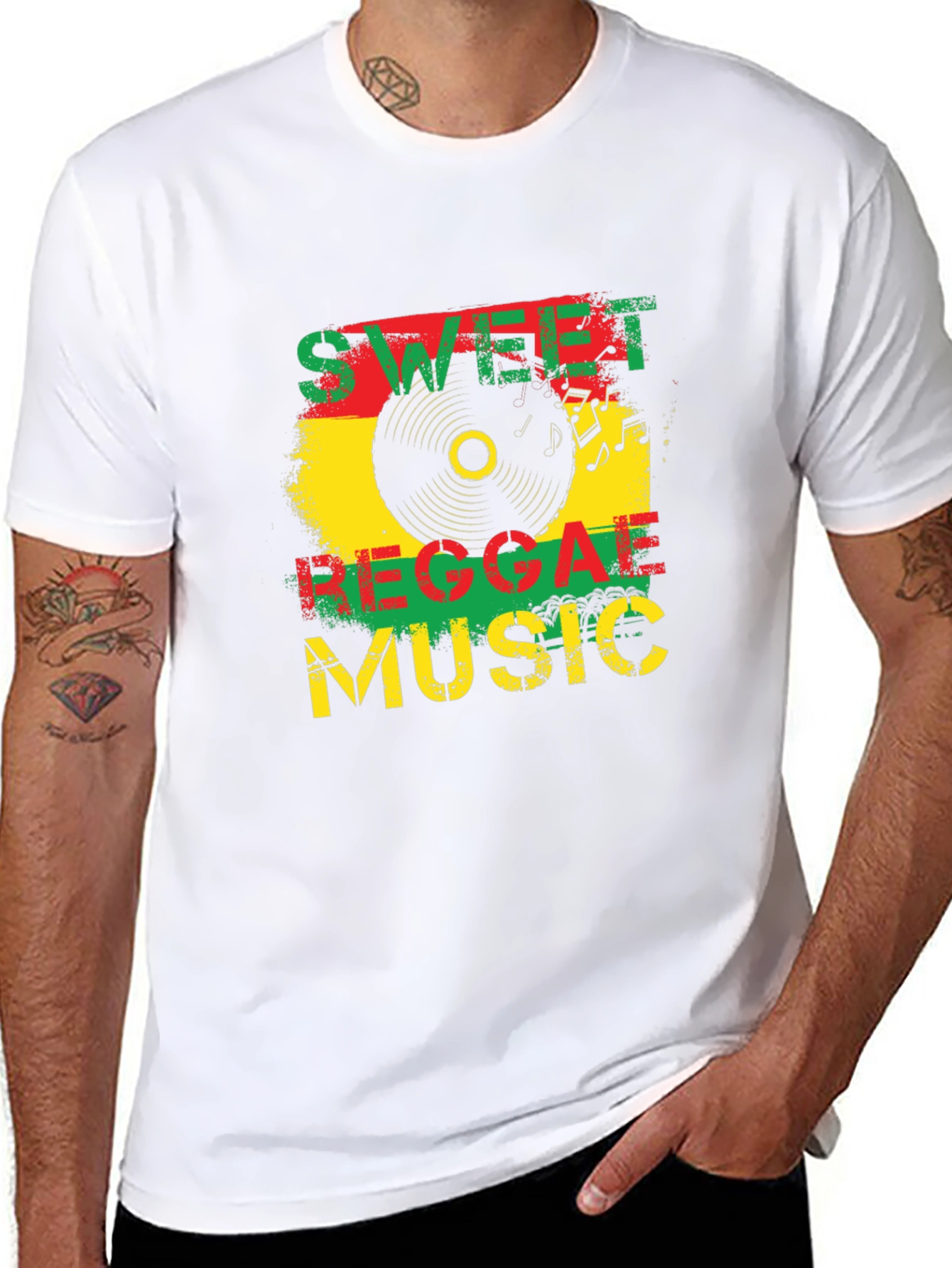 Sweet Reggae Music Graphic Black T-Shirt