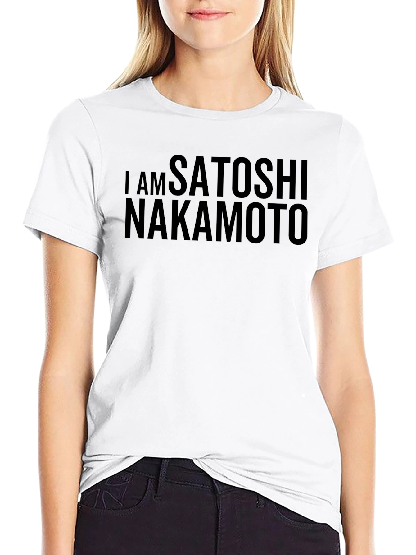 I AM Satoshi Nakamoto Black Cotton Tee