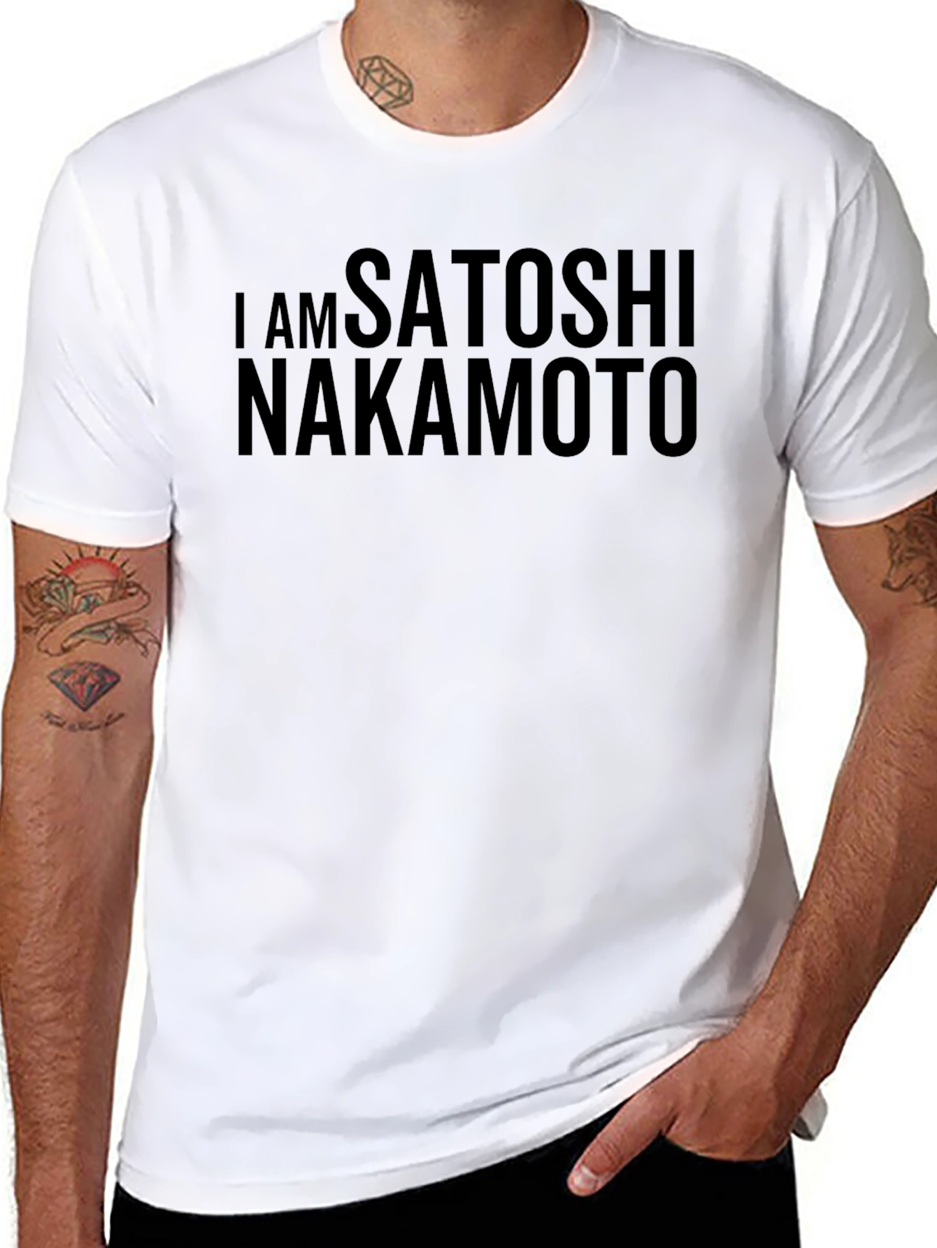 I AM Satoshi Nakamoto Black Cotton Tee