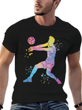 Volleyball Player Tie-Dye Graphic T-Shirt
