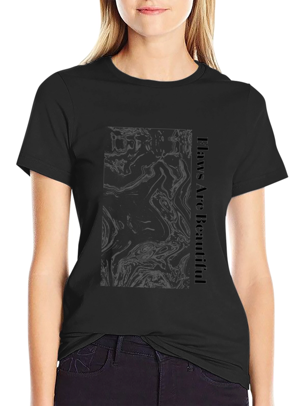 Flaws Are Beautiful Graphic Tee - Black