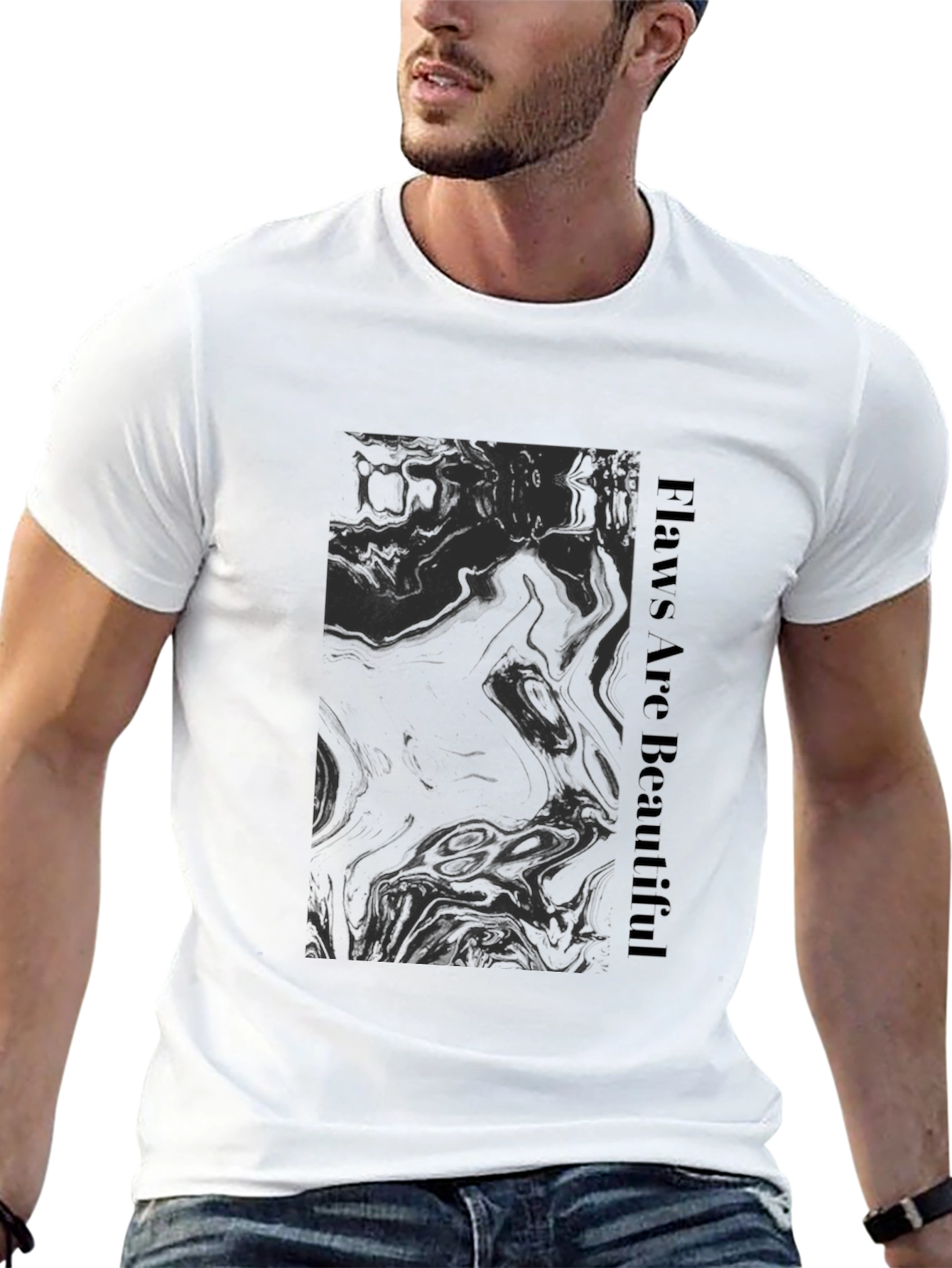 Flaws Are Beautiful Graphic Tee - Black