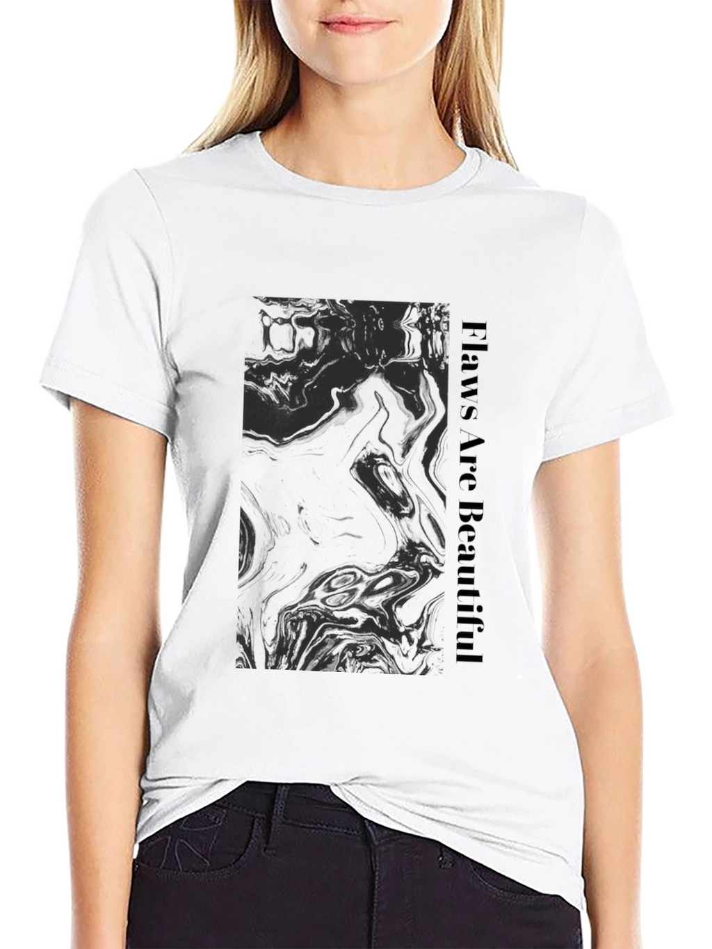 Flaws Are Beautiful Graphic Tee - Black