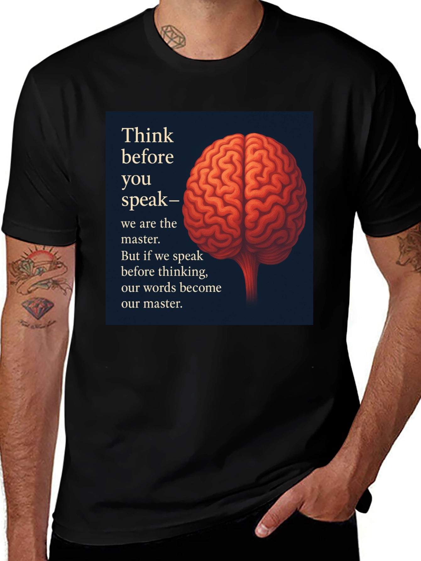 Think Before You Speak Black T-Shirt