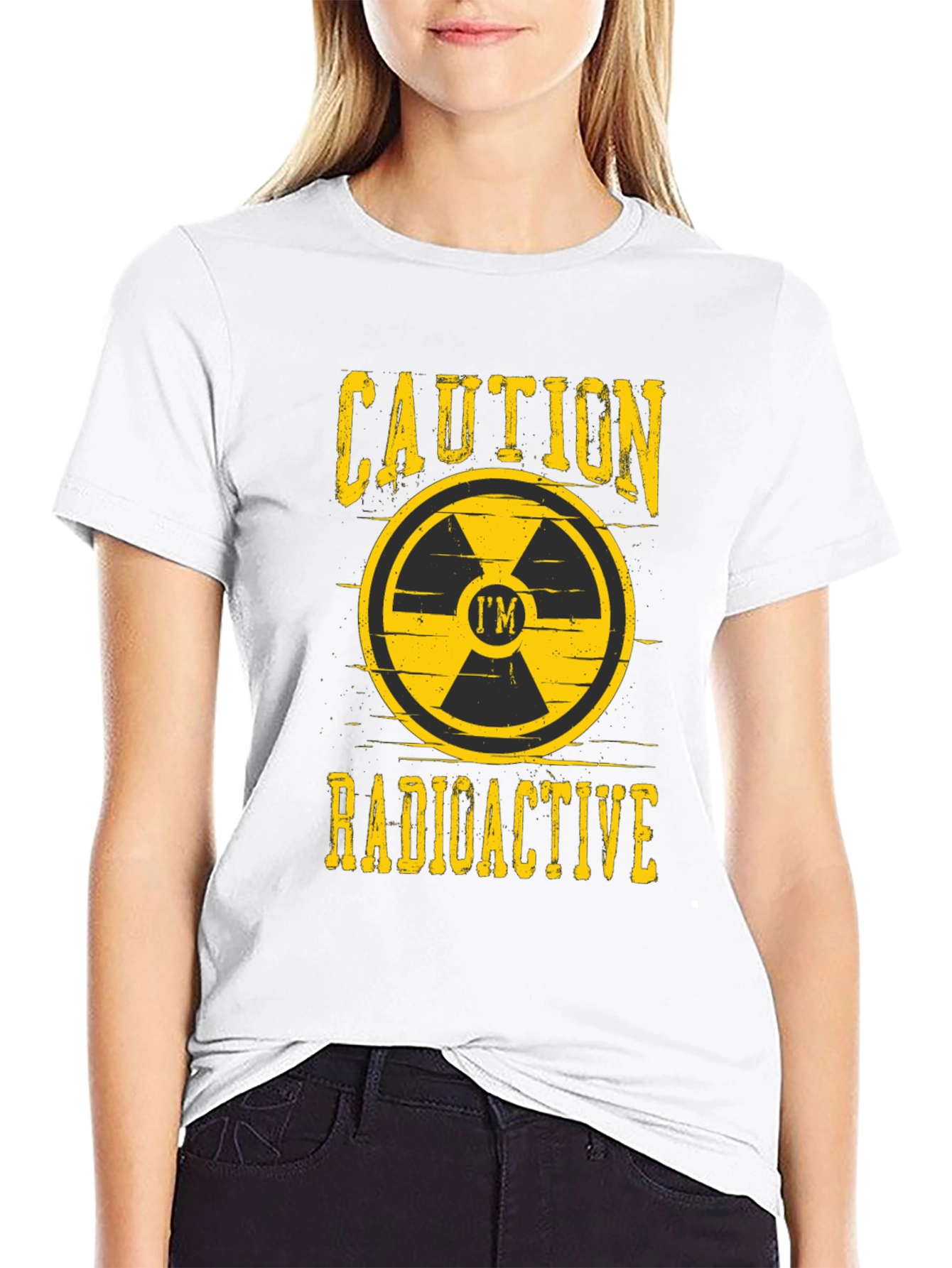 Caution Radioactive T-Shirt Funny Warning Tee