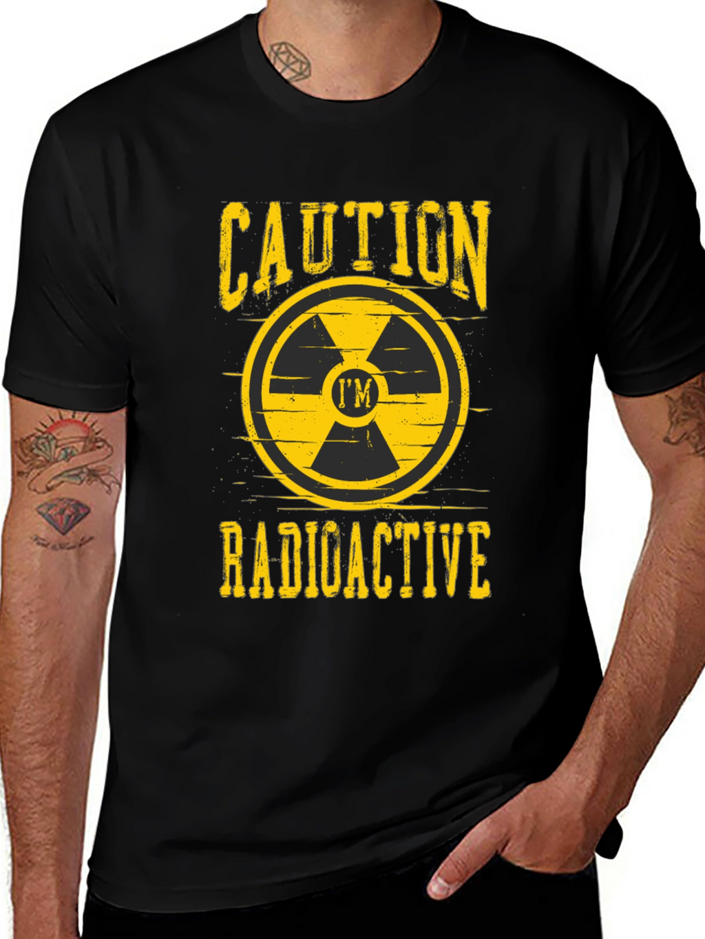 Caution Radioactive T-Shirt Funny Warning Tee