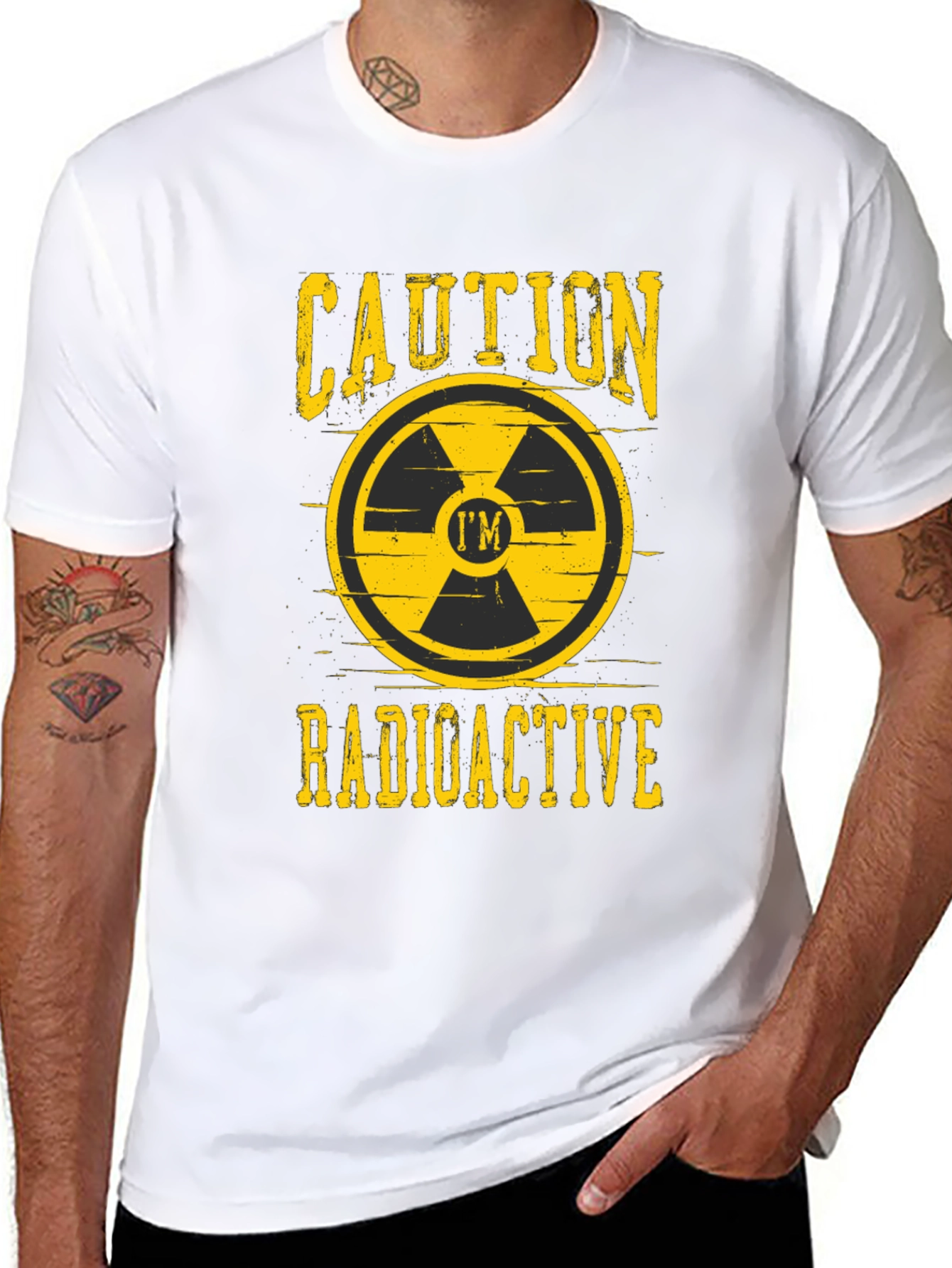 Caution Radioactive T-Shirt Funny Warning Tee