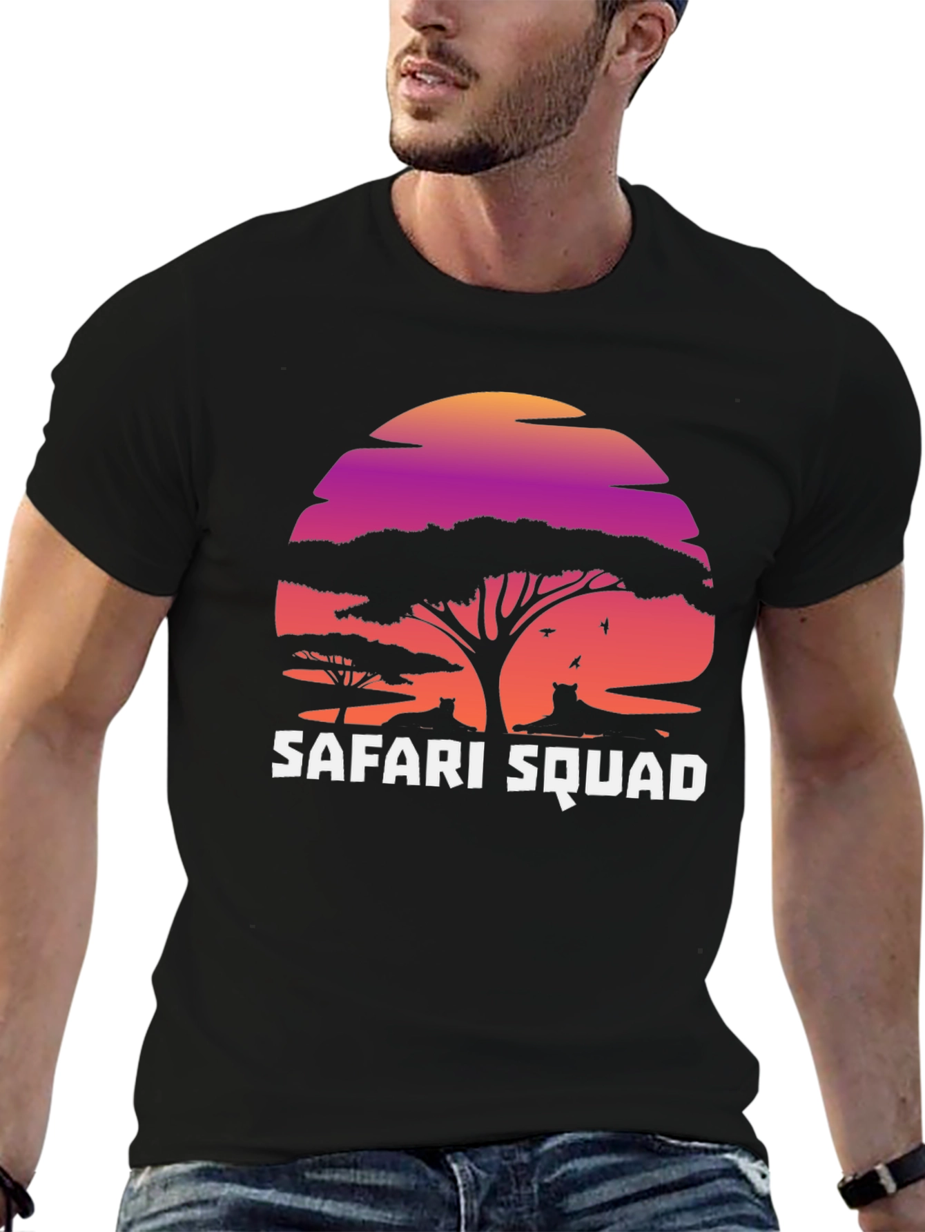 Safari Squad Graphic T-Shirt - Stylish Animal Design