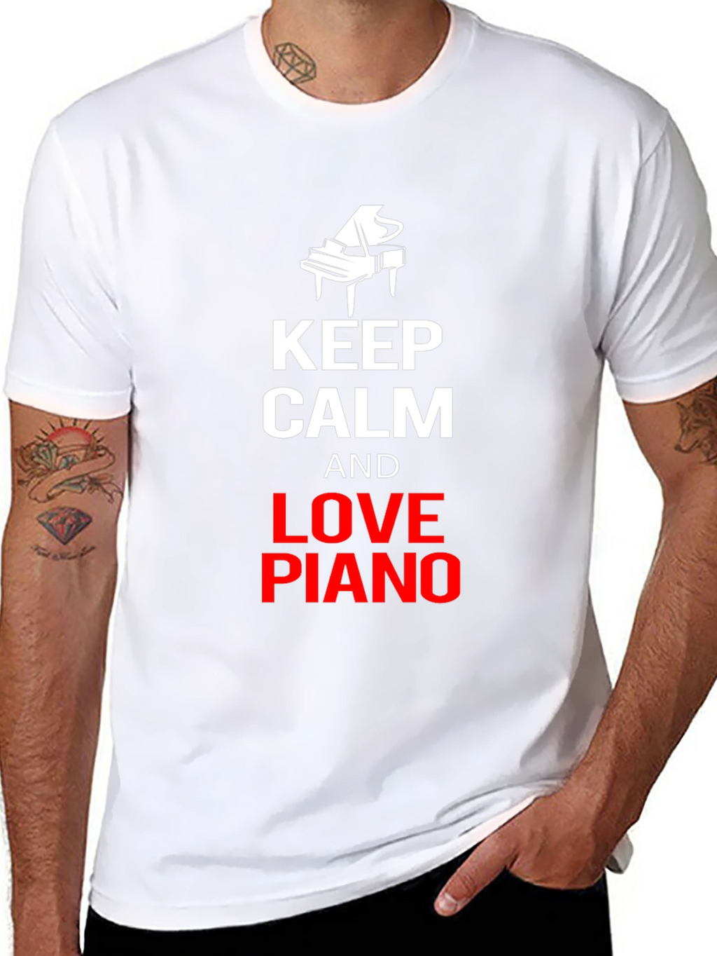 Keep Calm and Love Piano Black T-Shirt