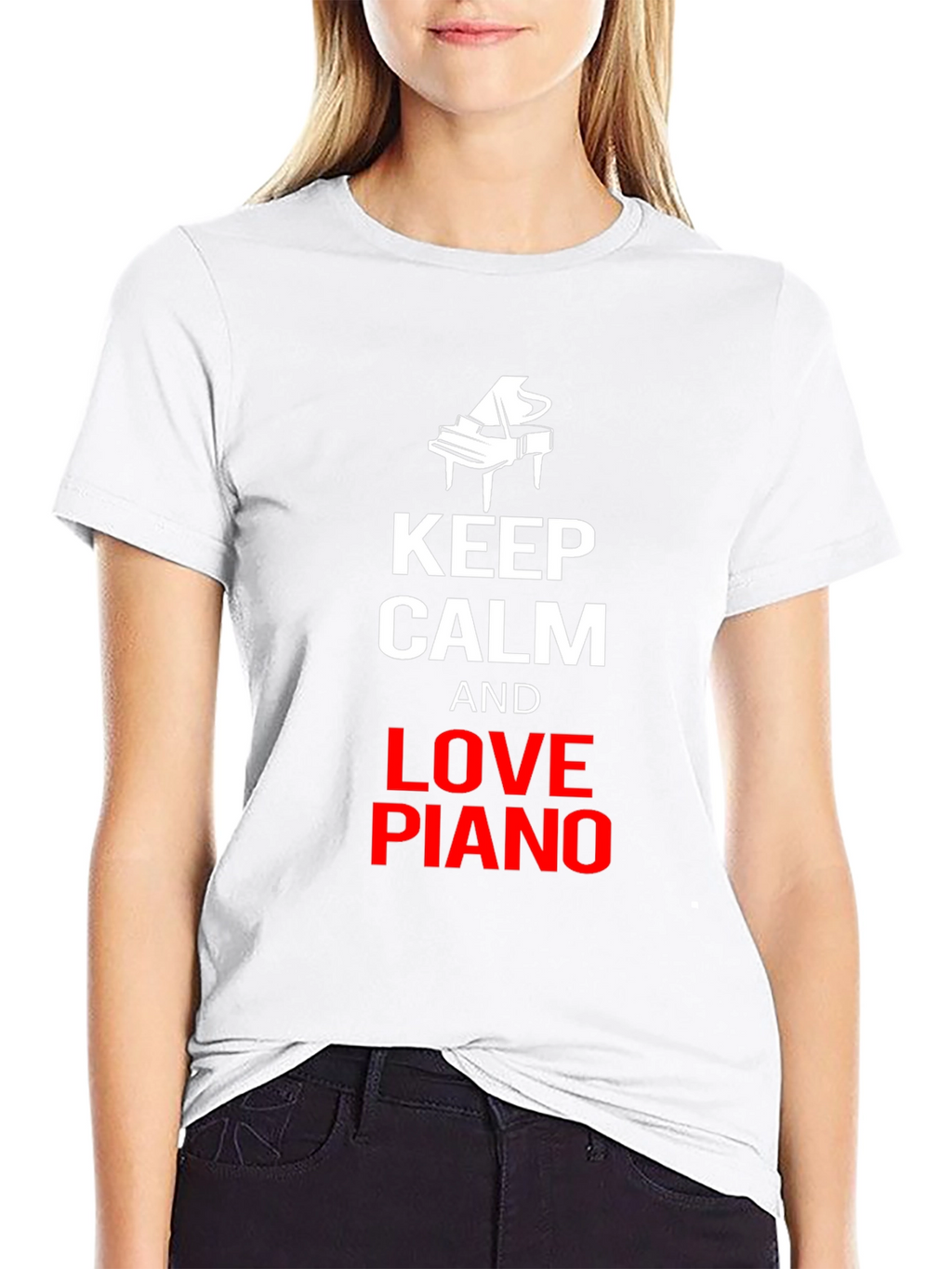 Keep Calm and Love Piano Black T-Shirt