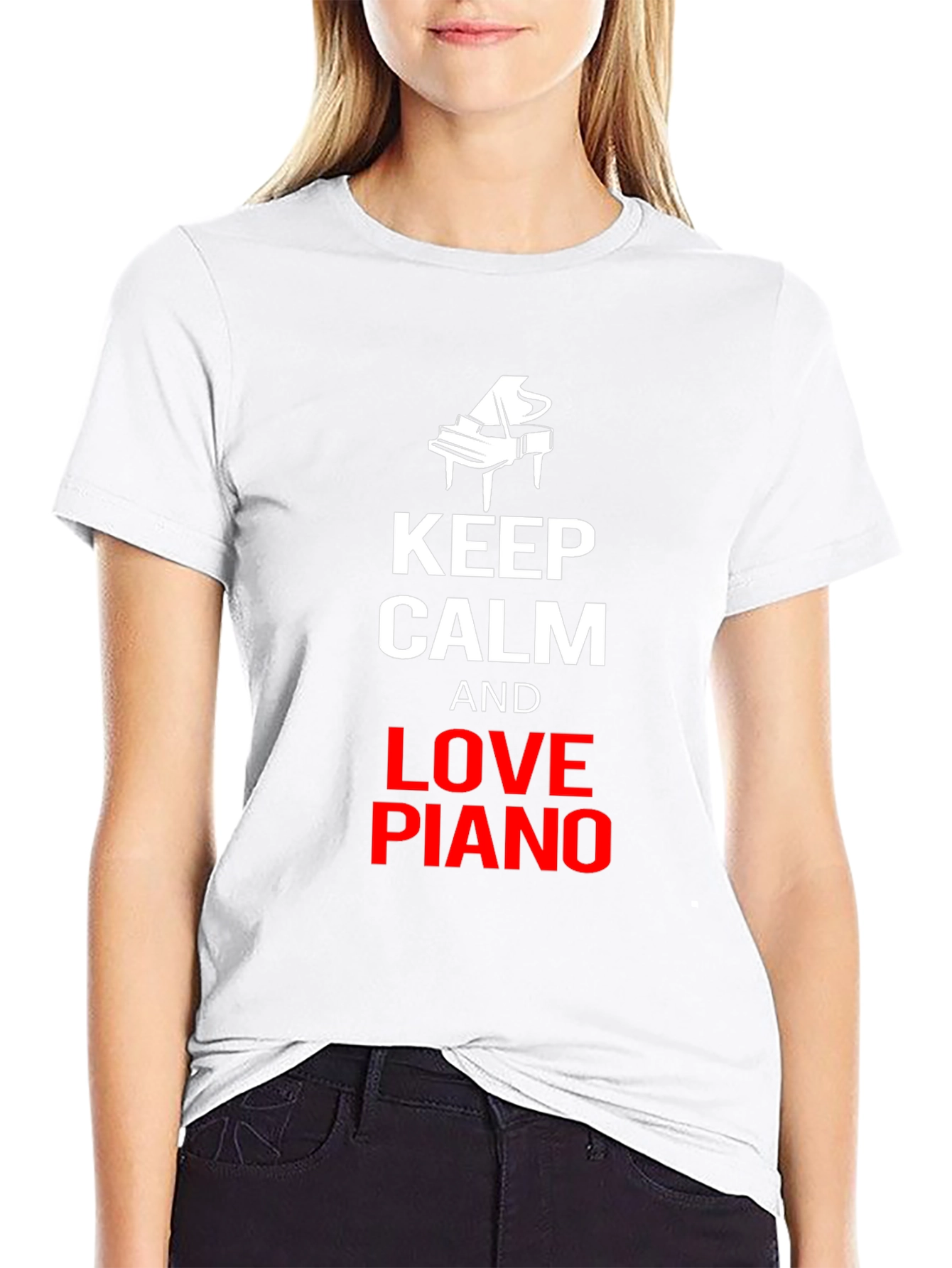 Keep Calm and Love Piano Black T-Shirt