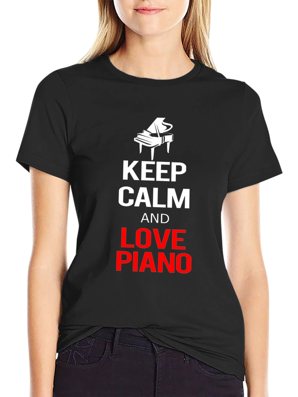 Keep Calm and Love Piano Black T-Shirt