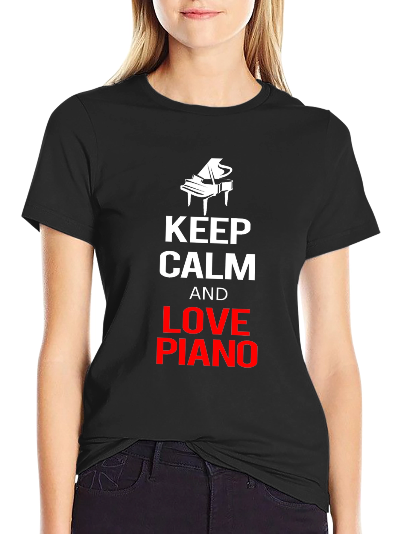 Keep Calm and Love Piano Black T-Shirt