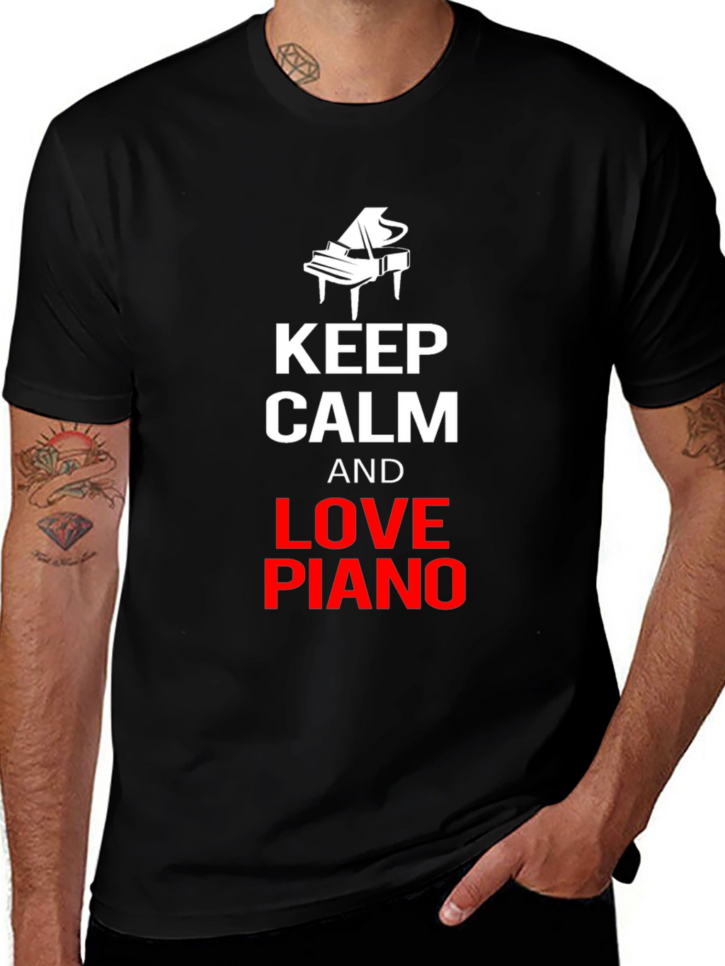 Keep Calm and Love Piano Black T-Shirt