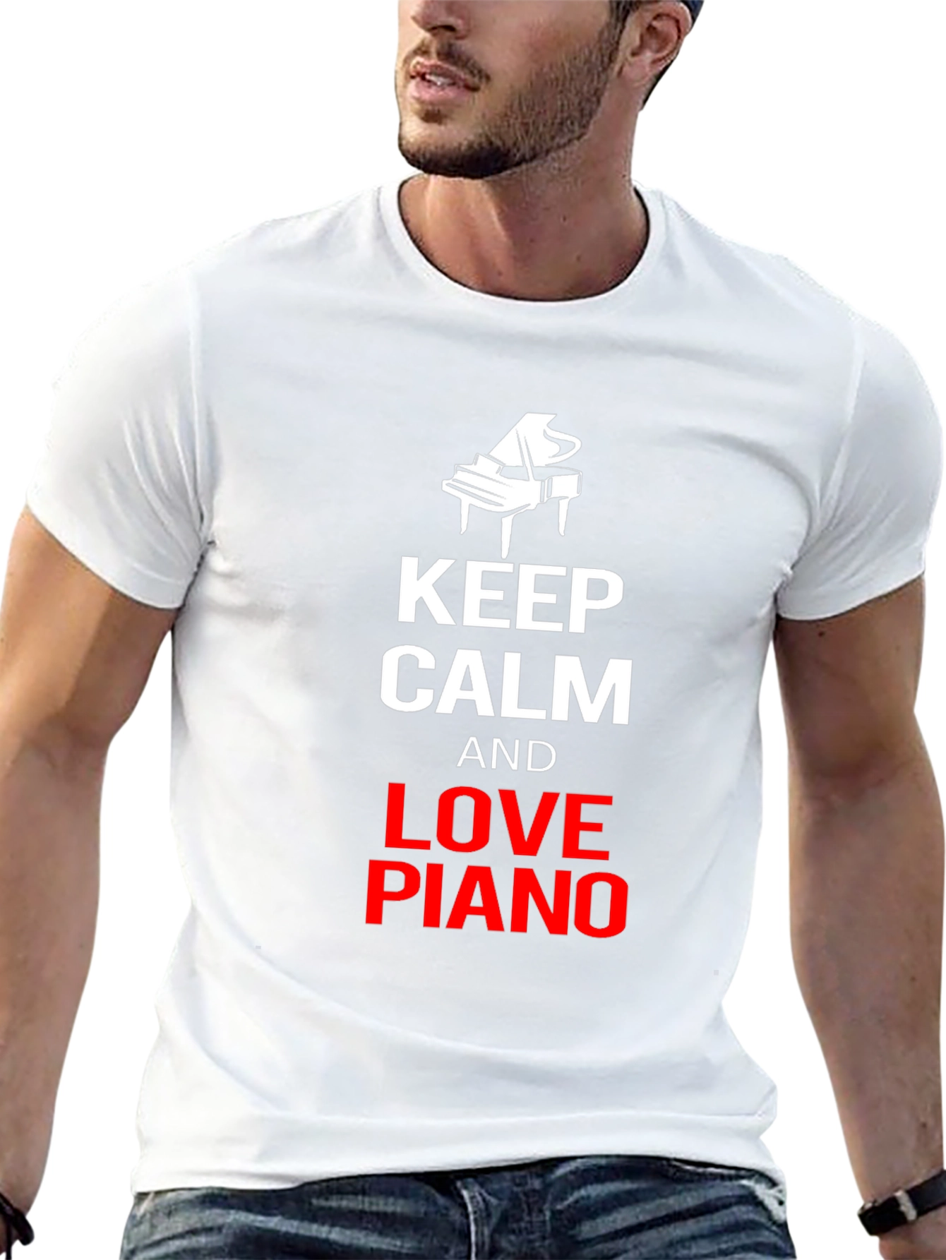 Keep Calm and Love Piano Black T-Shirt