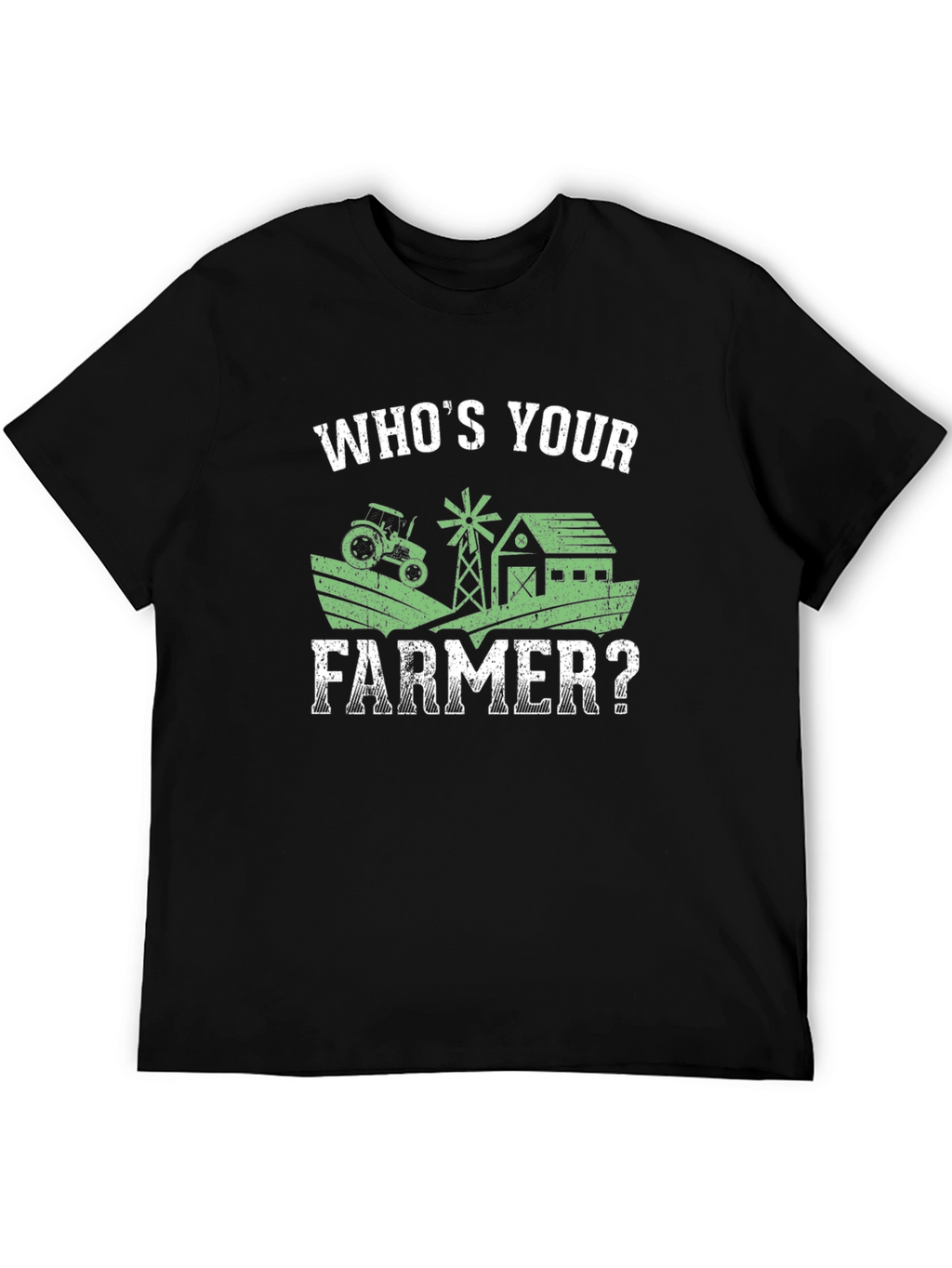 Whos Your Farmer? Black Graphic T-Shirt