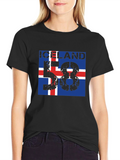 Iceland Flag Graphic T-Shirt - Black