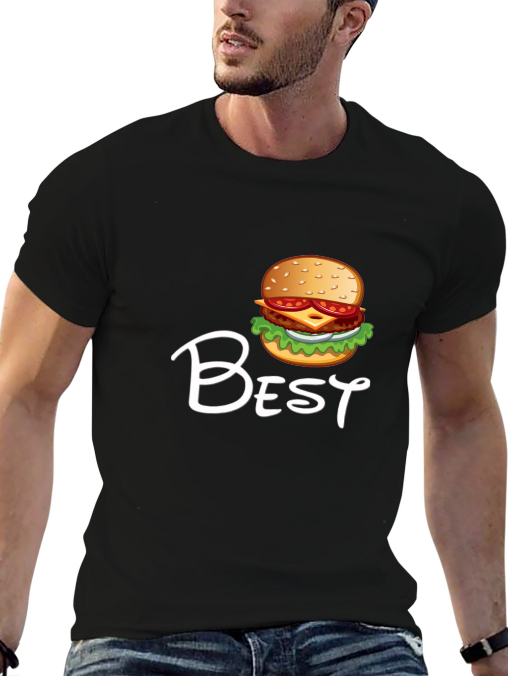 Best Burger Graphic Black T-Shirt - Casual Menswear