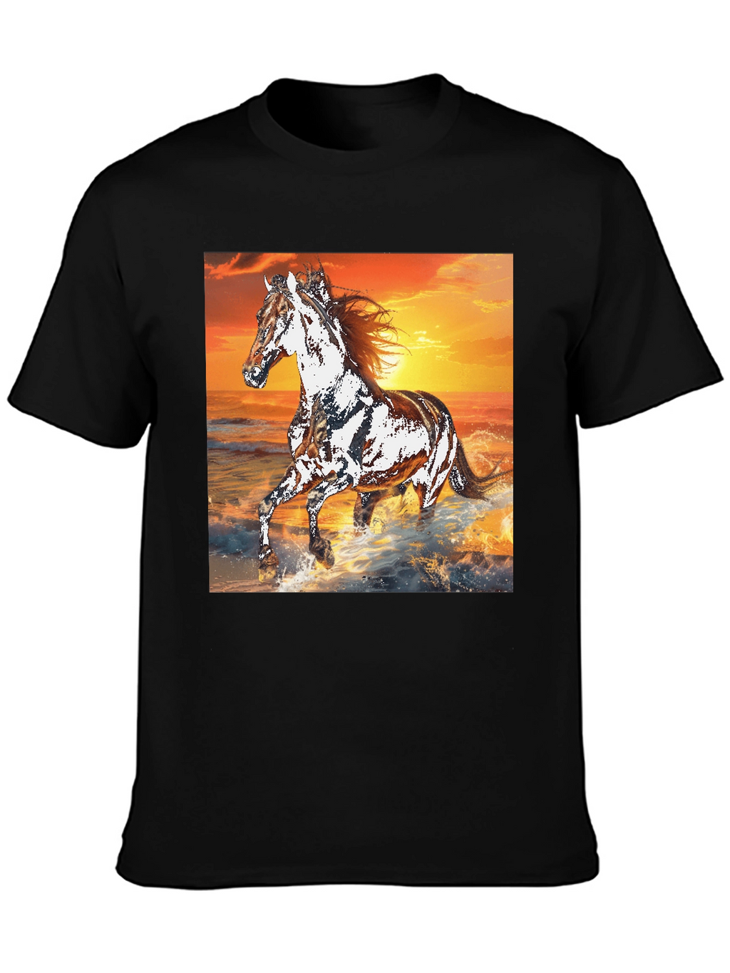 Horse Sunset Graphic Tee - Black