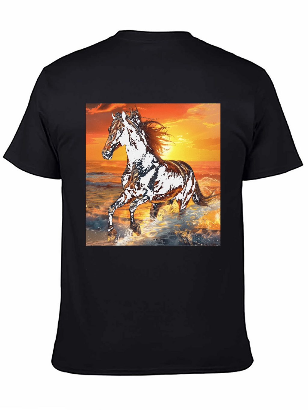 Horse Sunset Graphic Tee - Black