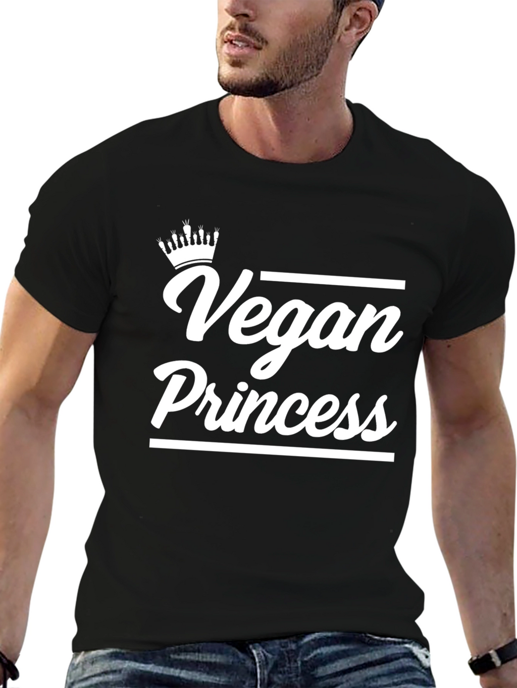 Vegan Princess T-Shirt - Black Graphic Tee