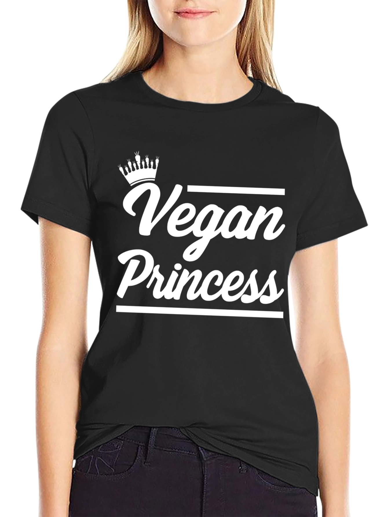 Vegan Princess T-Shirt - Black Graphic Tee