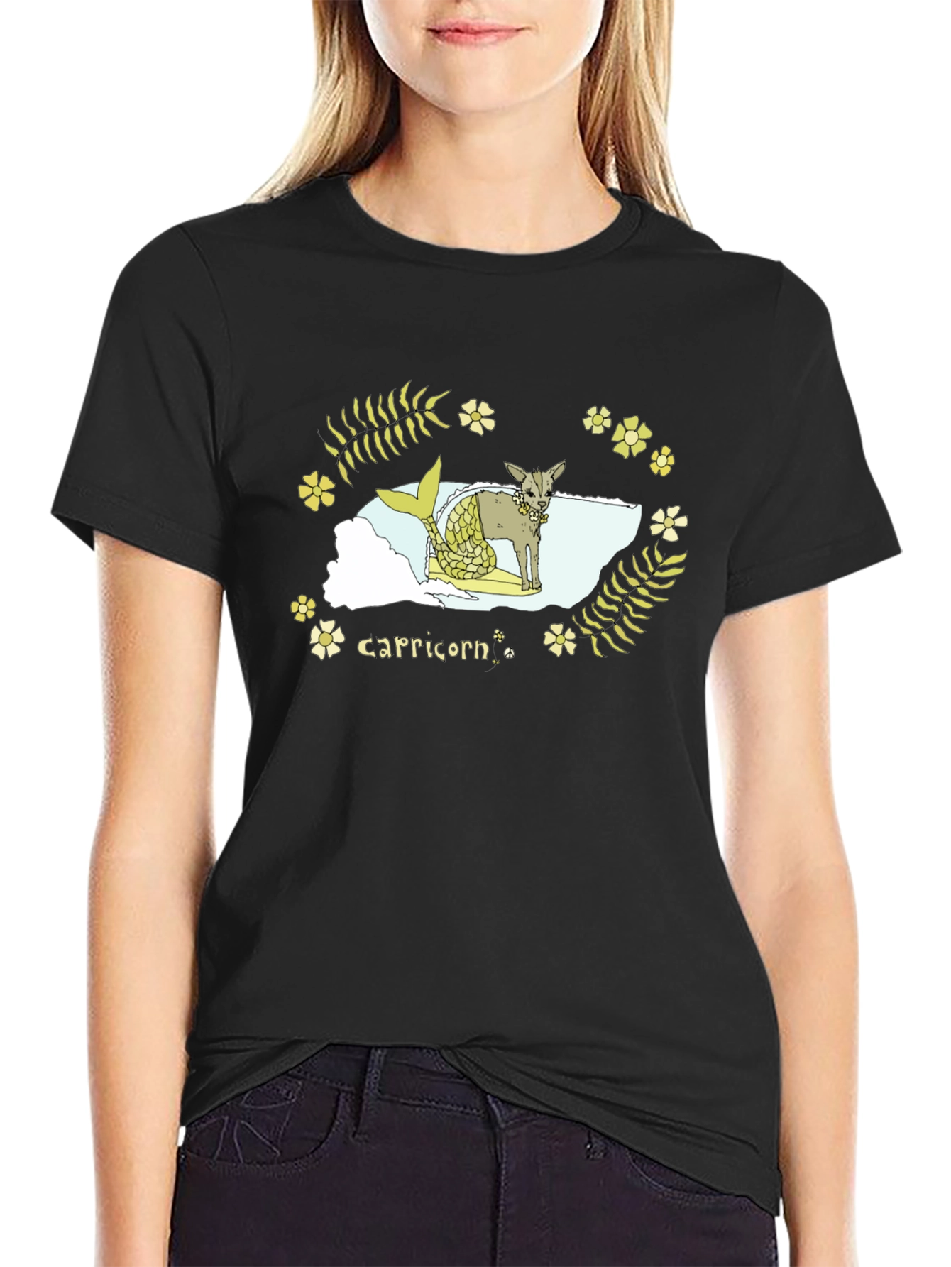 Capricorn Dog Mermaid Graphic Tee - Zodiac T-Shirt
