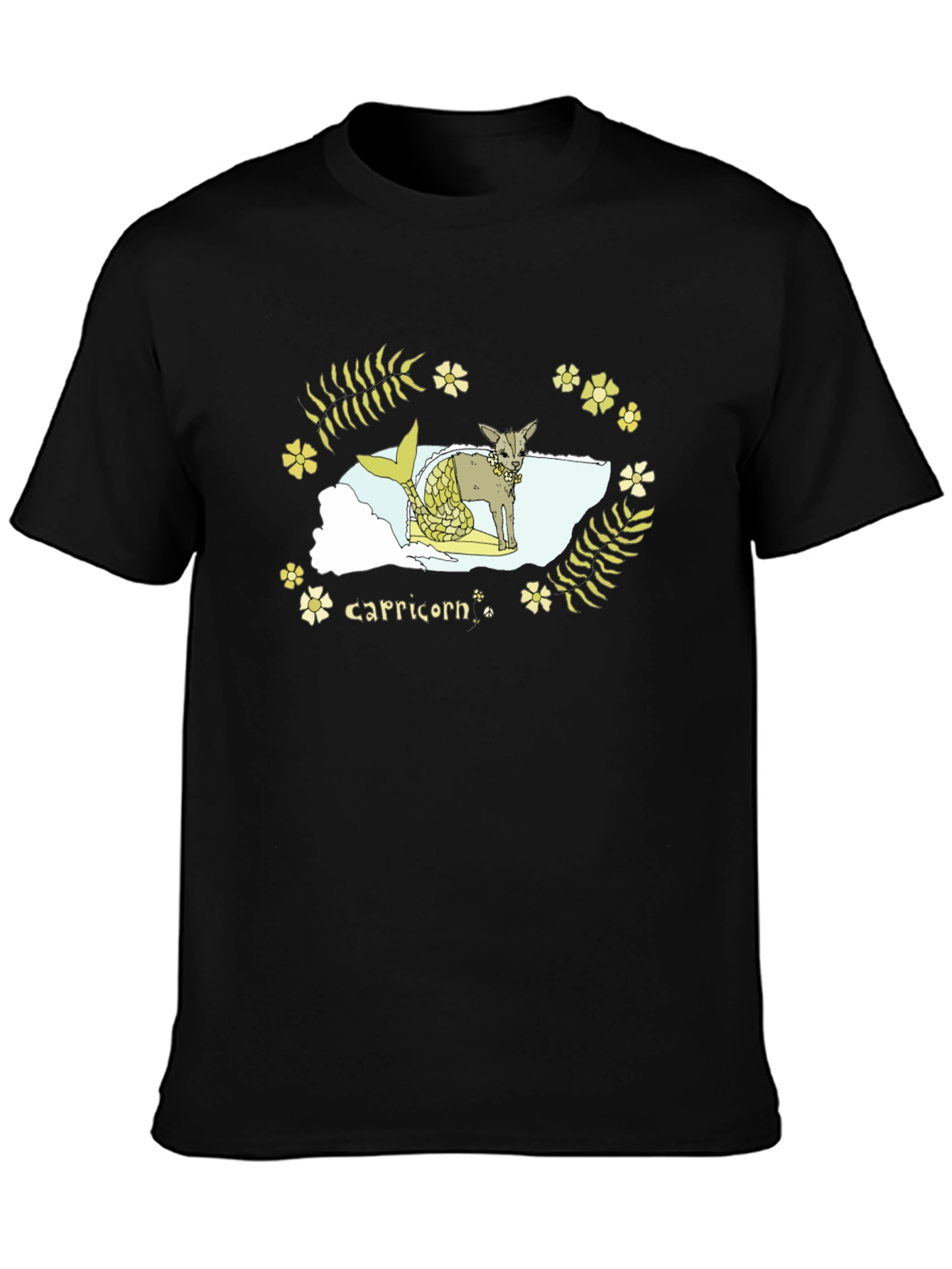 Capricorn Dog Mermaid Graphic Tee - Zodiac T-Shirt