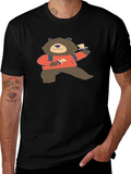 Bear with Letter Graphic T-Shirt