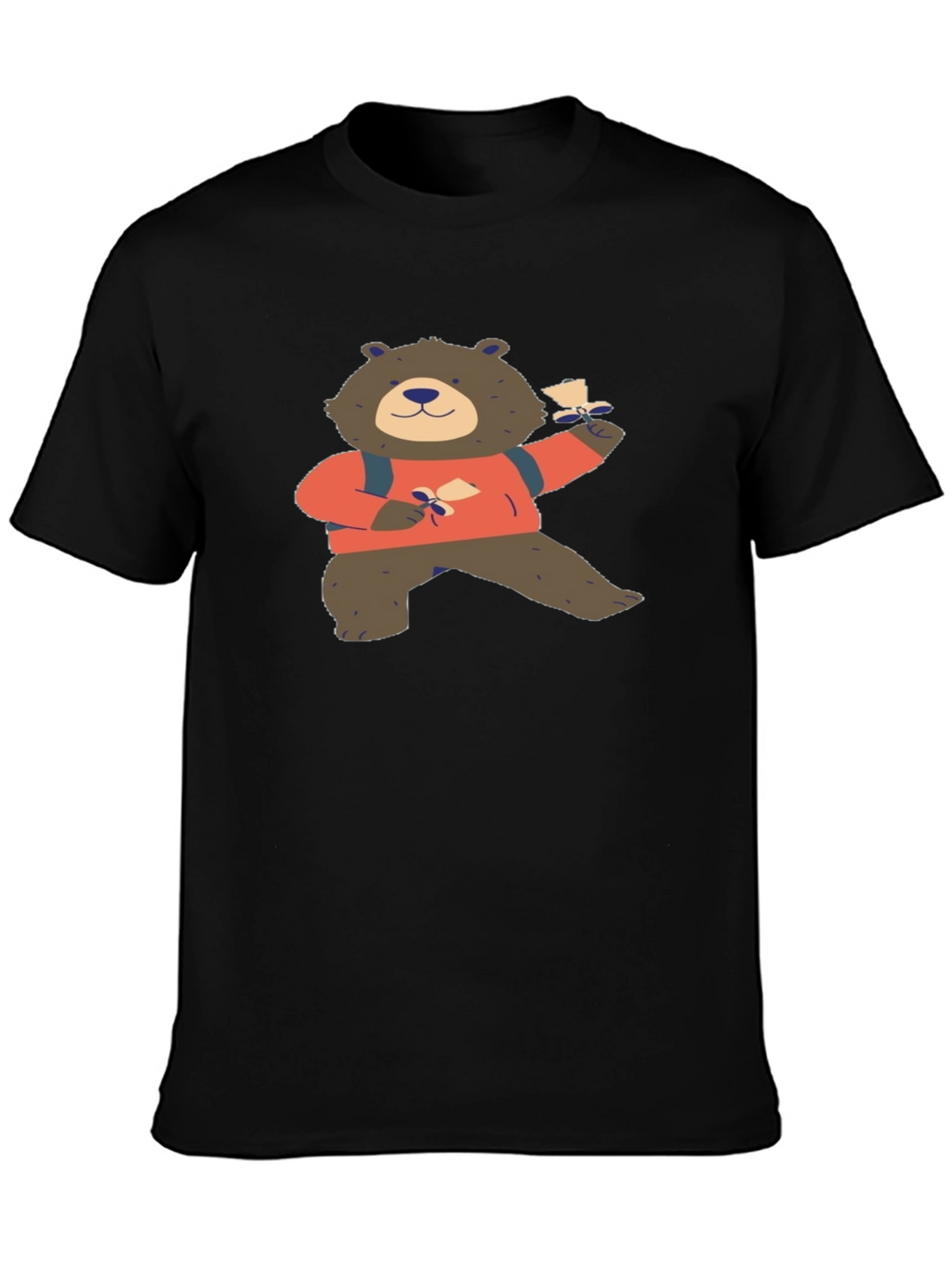 Bear with Letter Graphic T-Shirt
