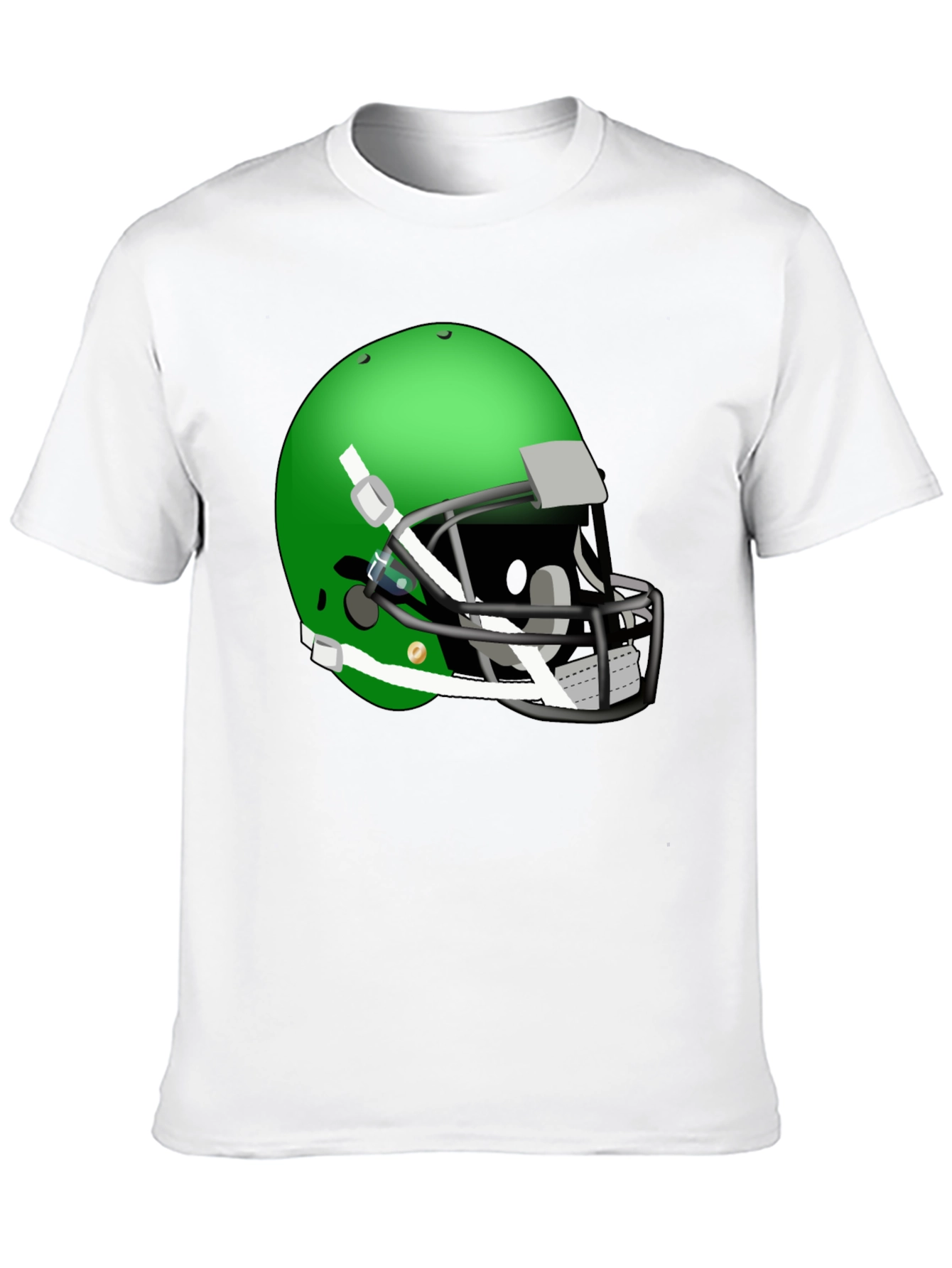 Football Helmet Graphic Tee - Black Cotton Shirt