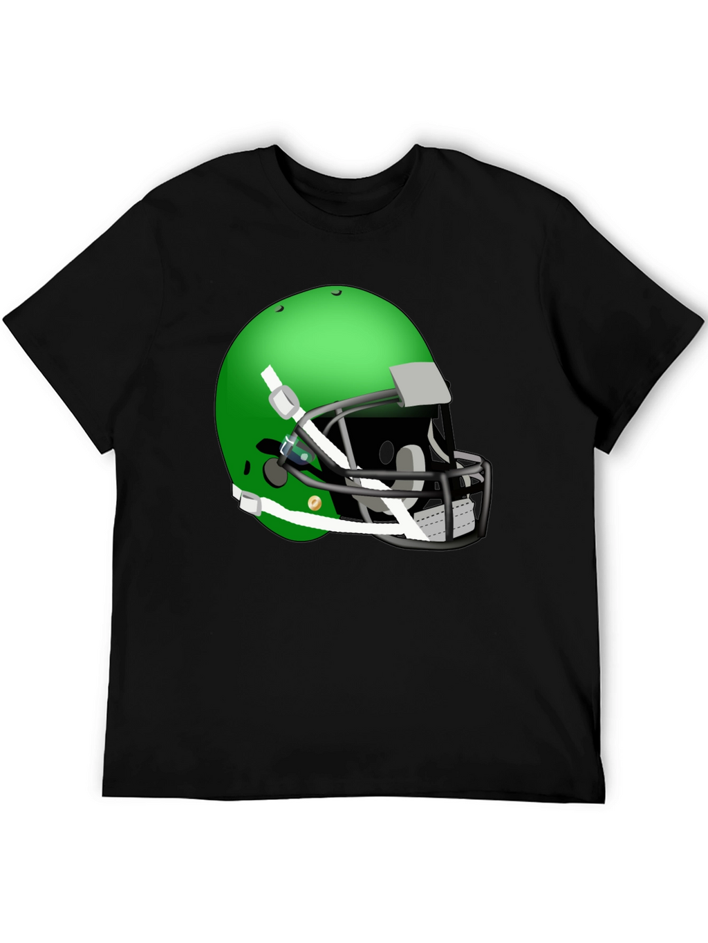 Football Helmet Graphic Tee - Black Cotton Shirt