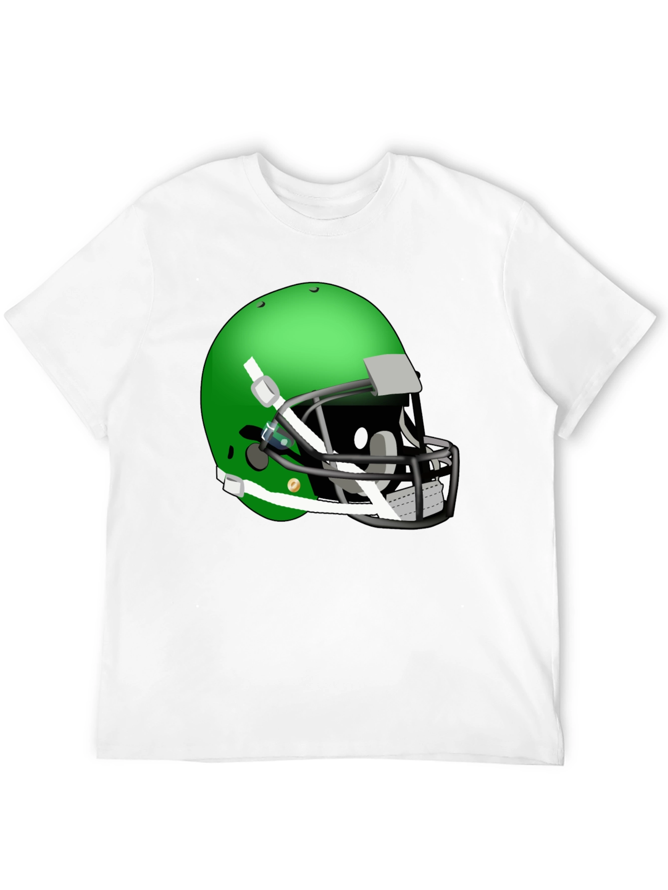 Football Helmet Graphic Tee - Black Cotton Shirt