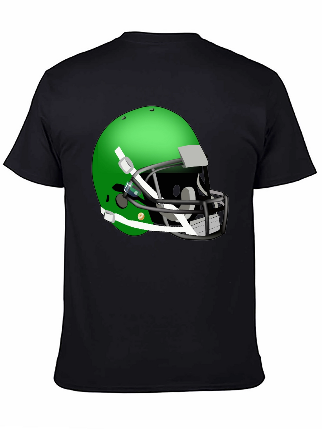 Football Helmet Graphic Tee - Black Cotton Shirt