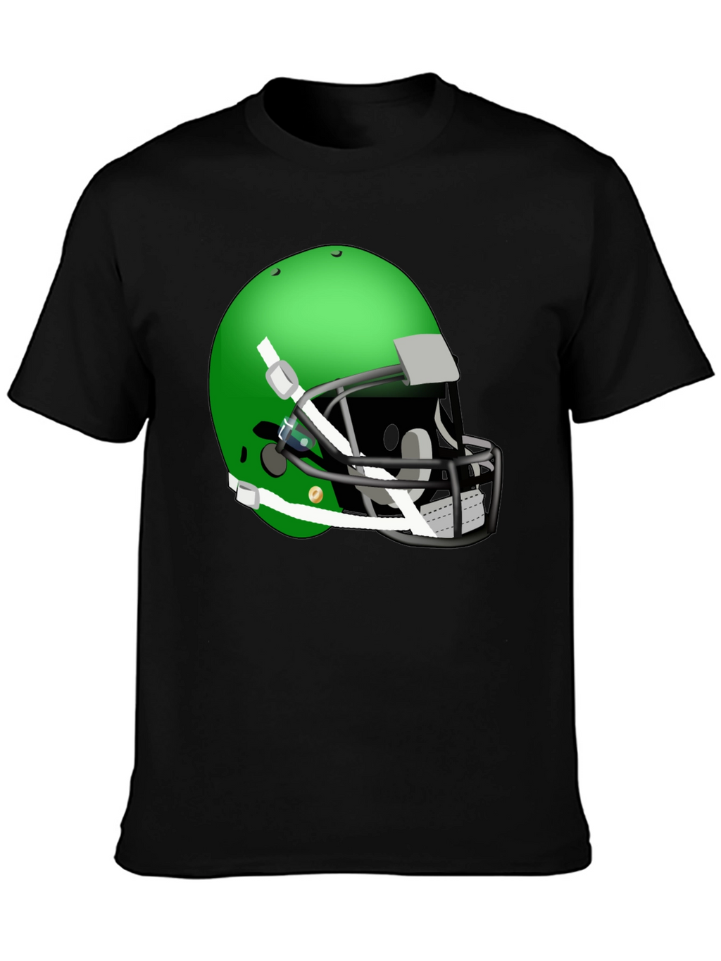 Football Helmet Graphic Tee - Black Cotton Shirt
