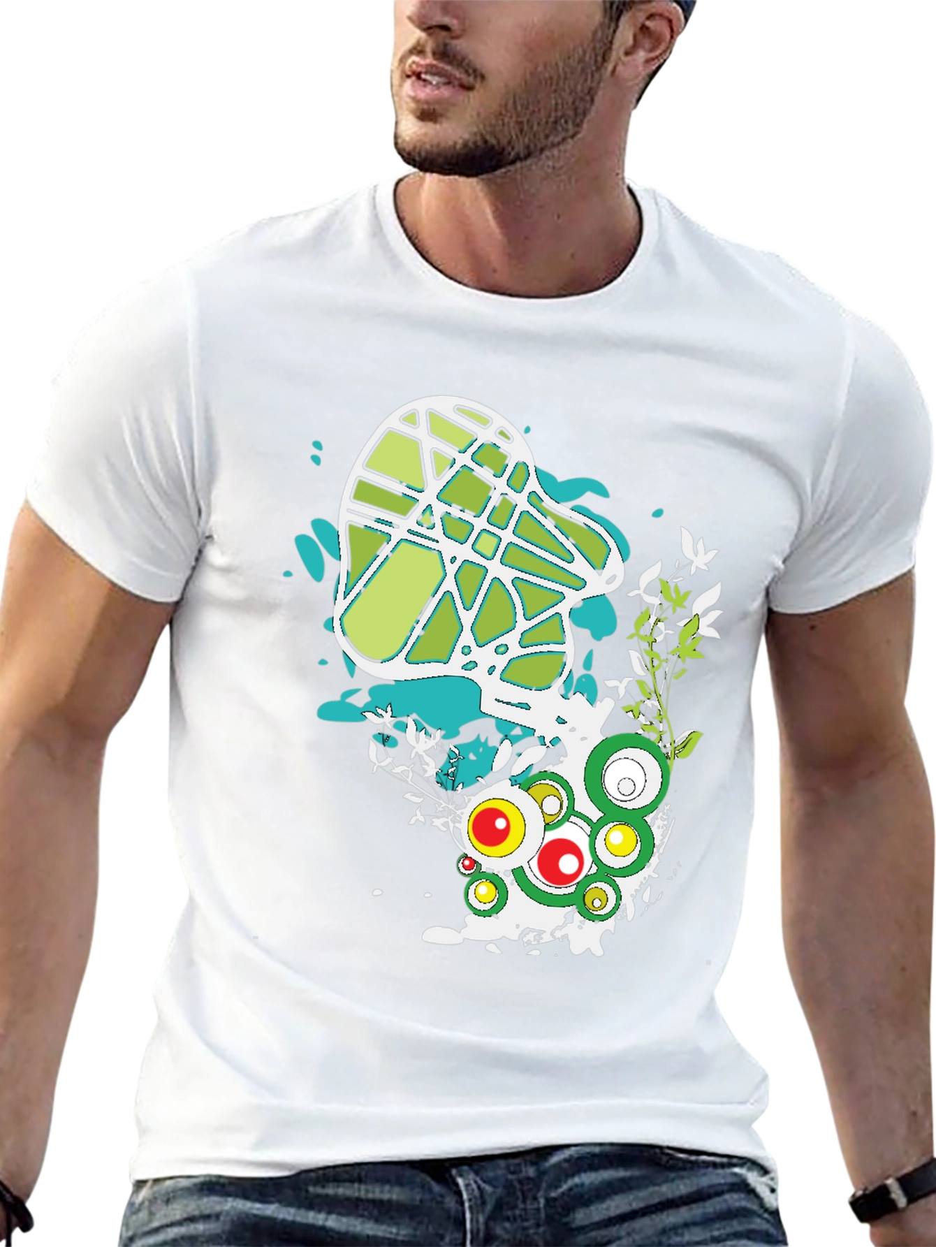 Abstract Graphic Print Black T-Shirt