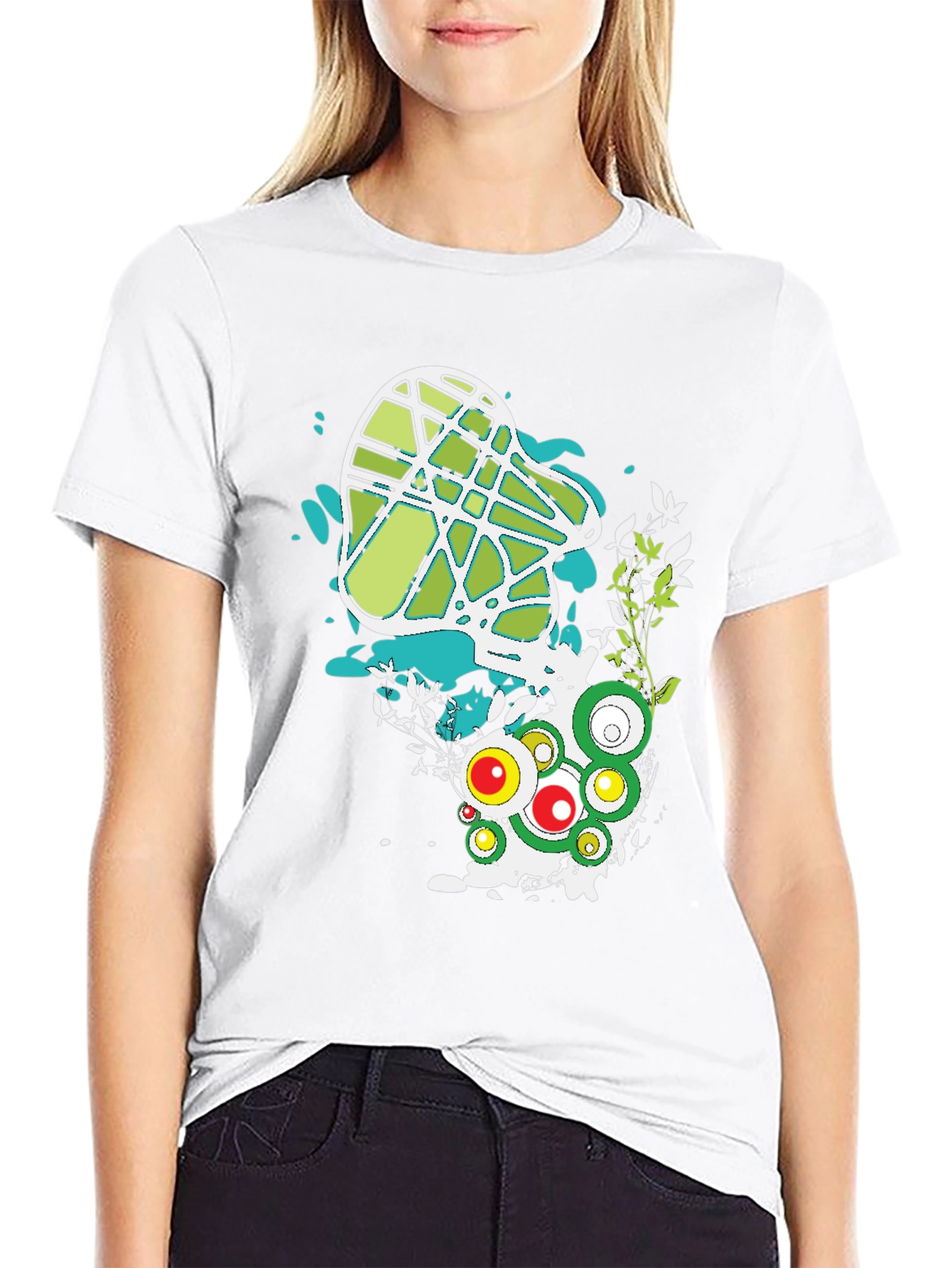 Abstract Graphic Print Black T-Shirt