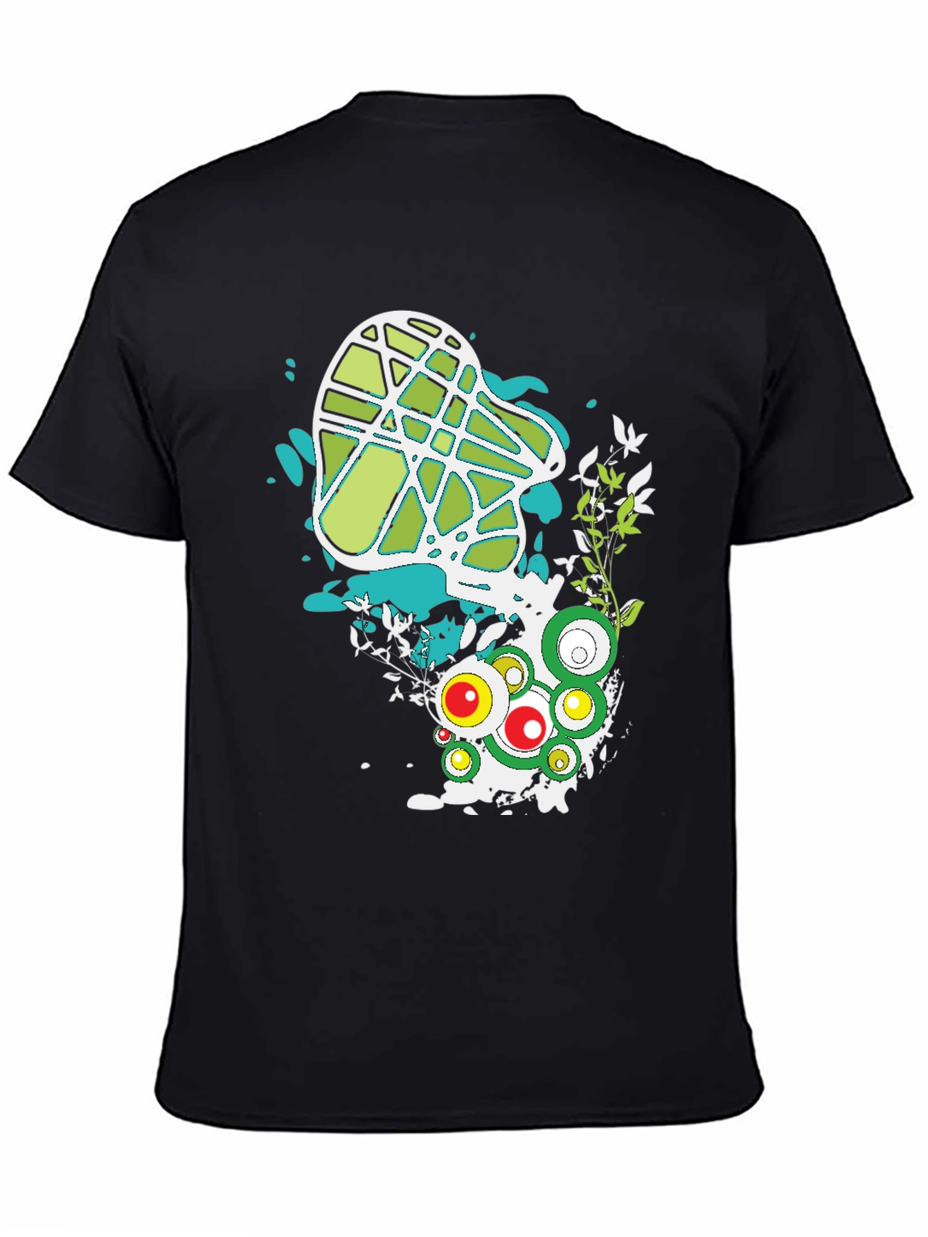 Abstract Graphic Print Black T-Shirt
