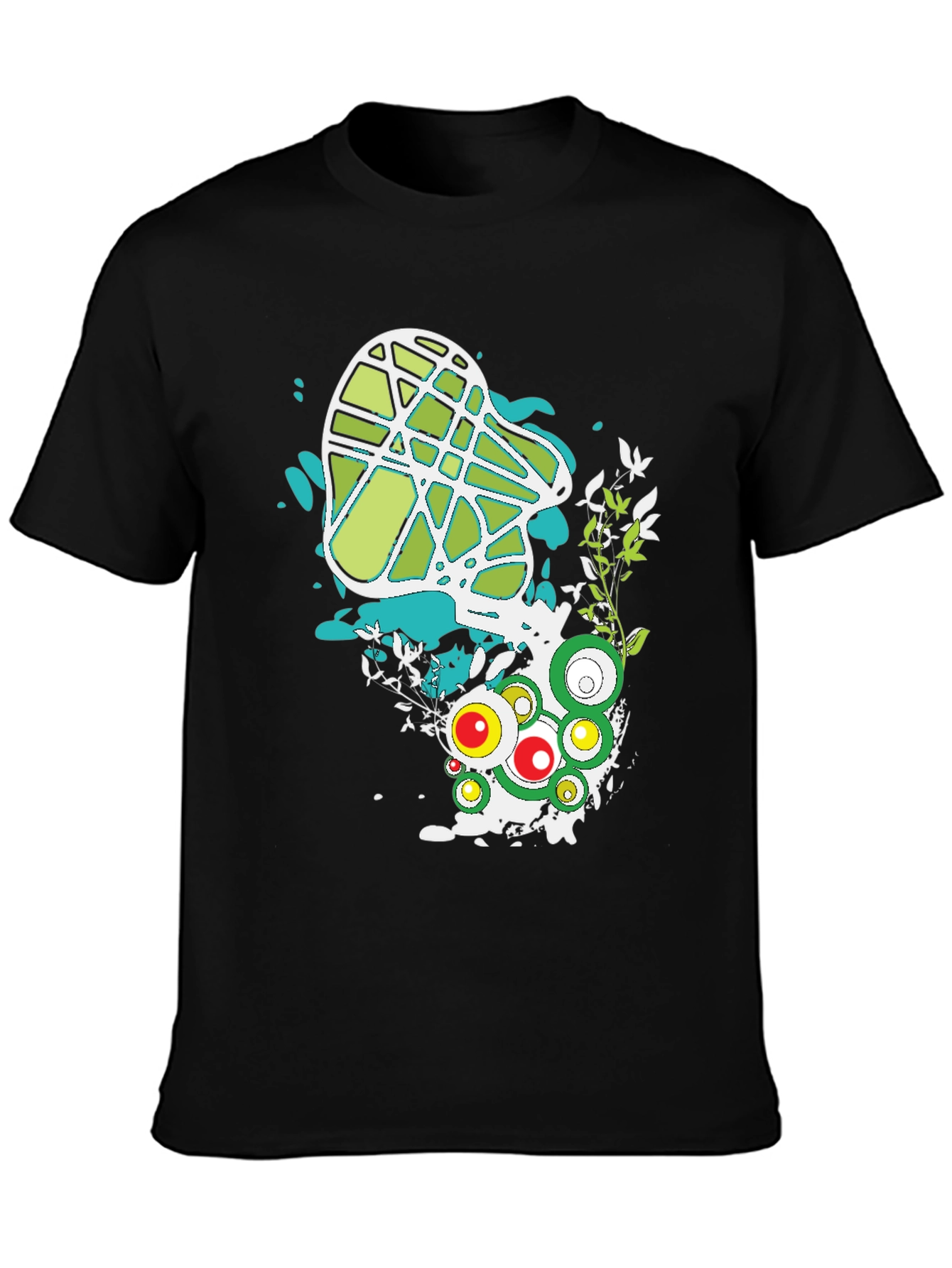 Abstract Graphic Print Black T-Shirt