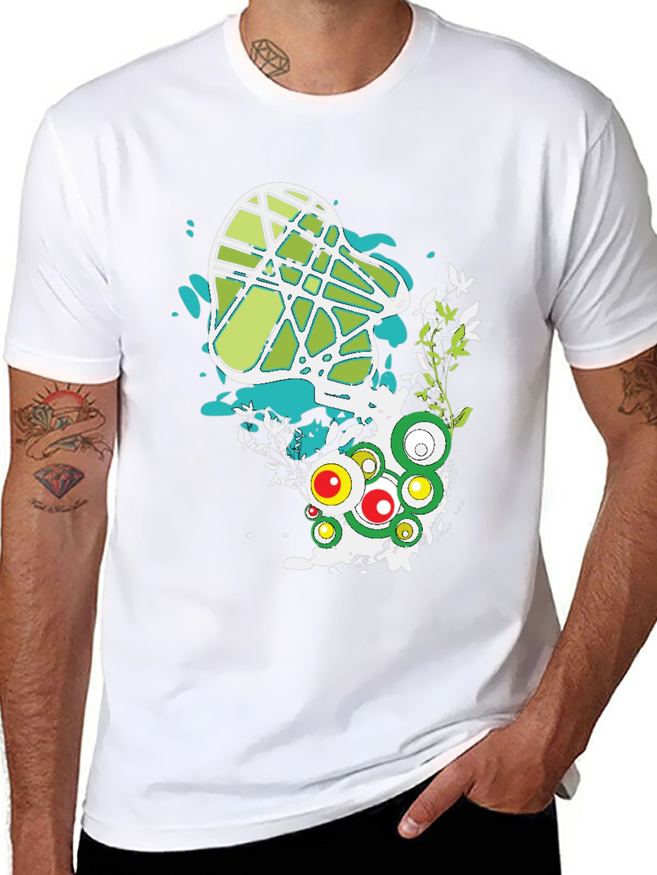 Abstract Graphic Print Black T-Shirt
