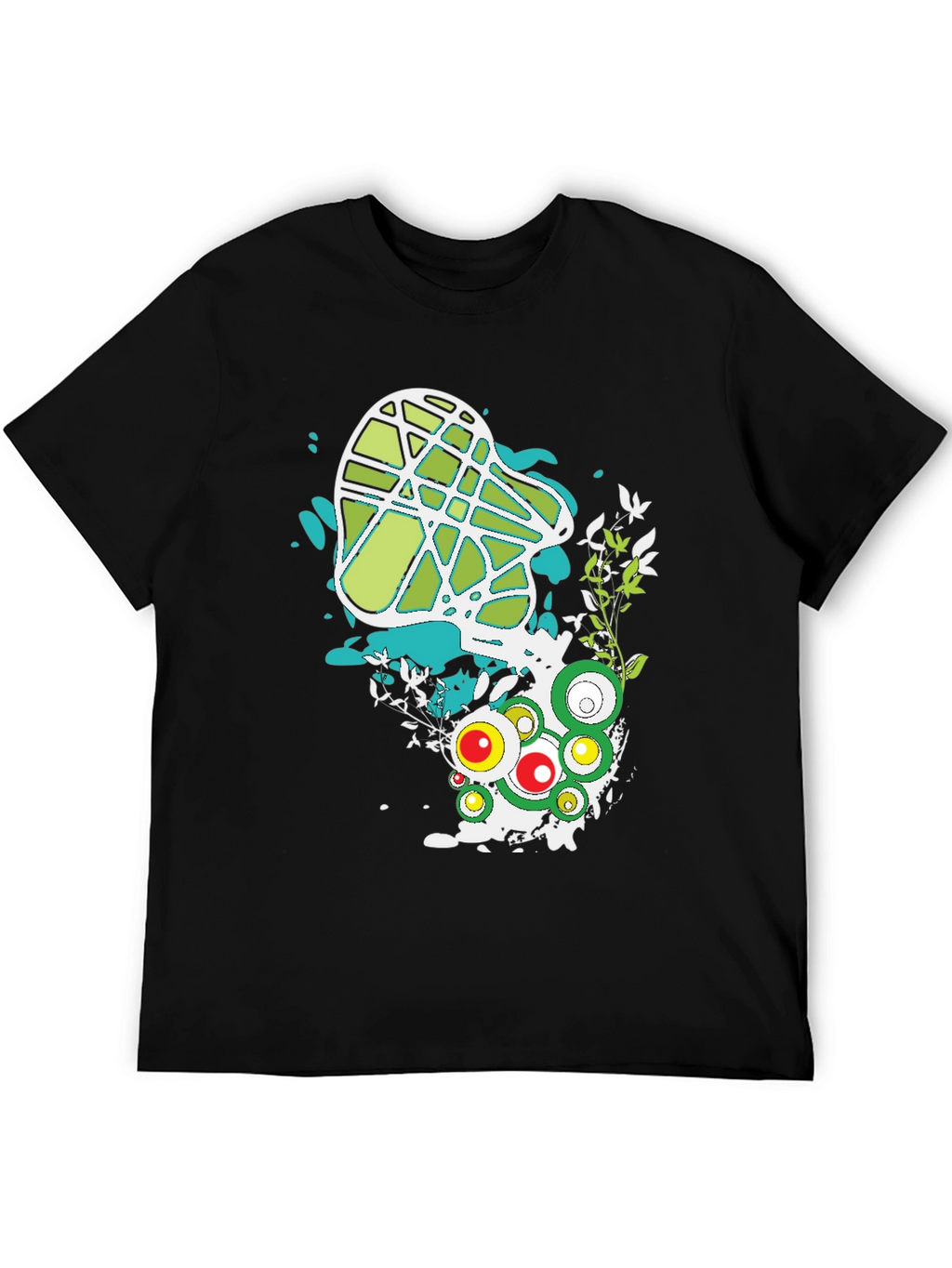 Abstract Graphic Print Black T-Shirt