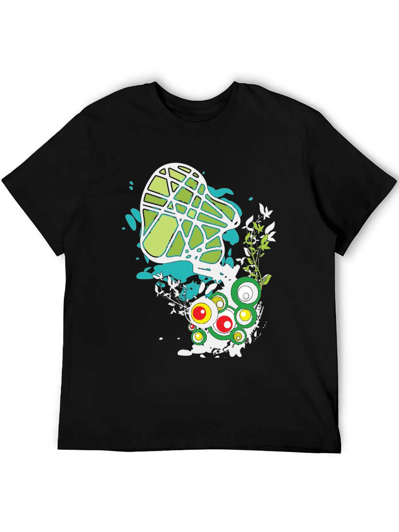 Abstract Graphic Print Black T-Shirt