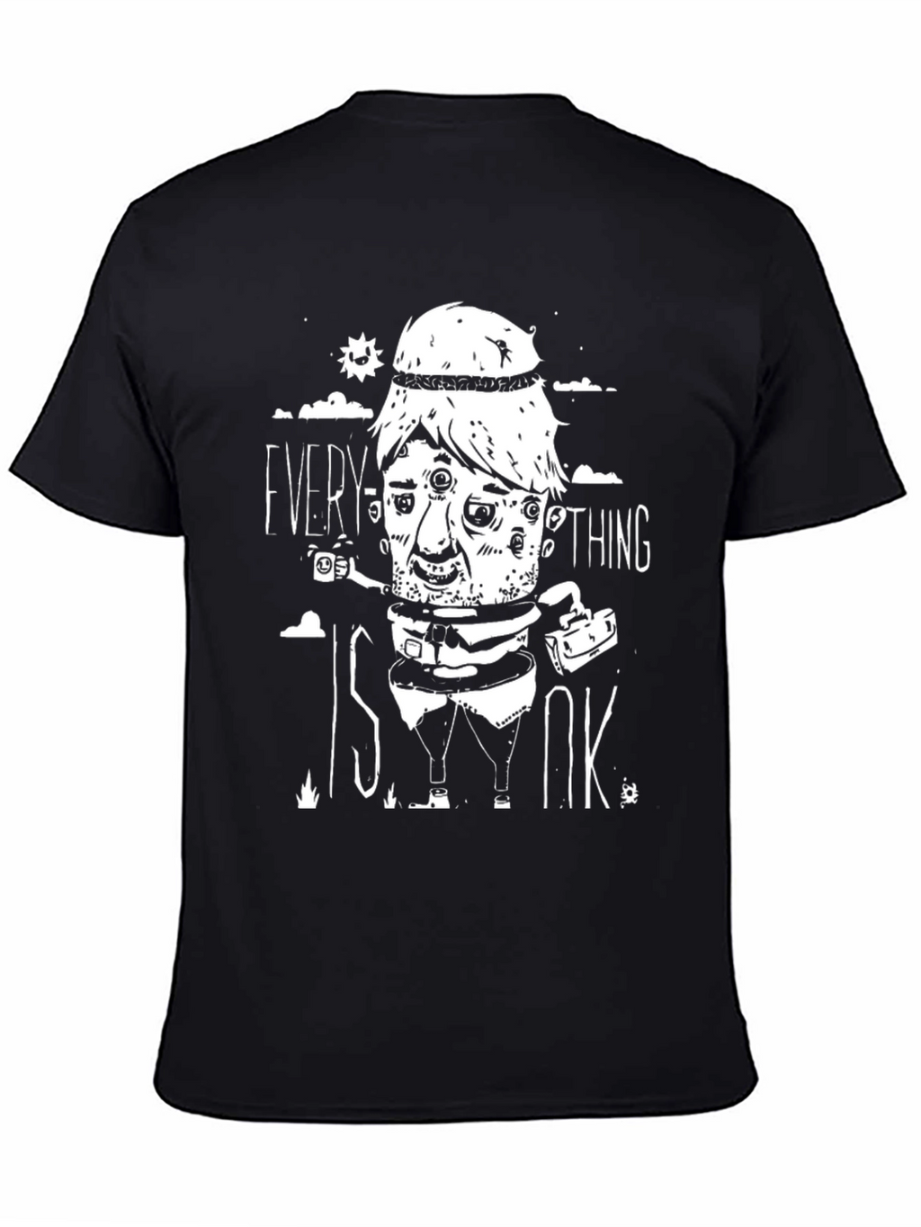 Everything Is Ok Black Graphic Tee