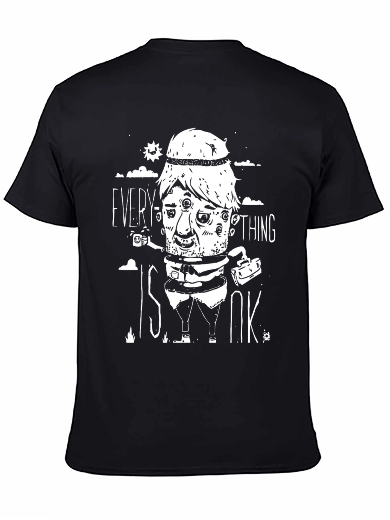 Everything Is Ok Black Graphic Tee