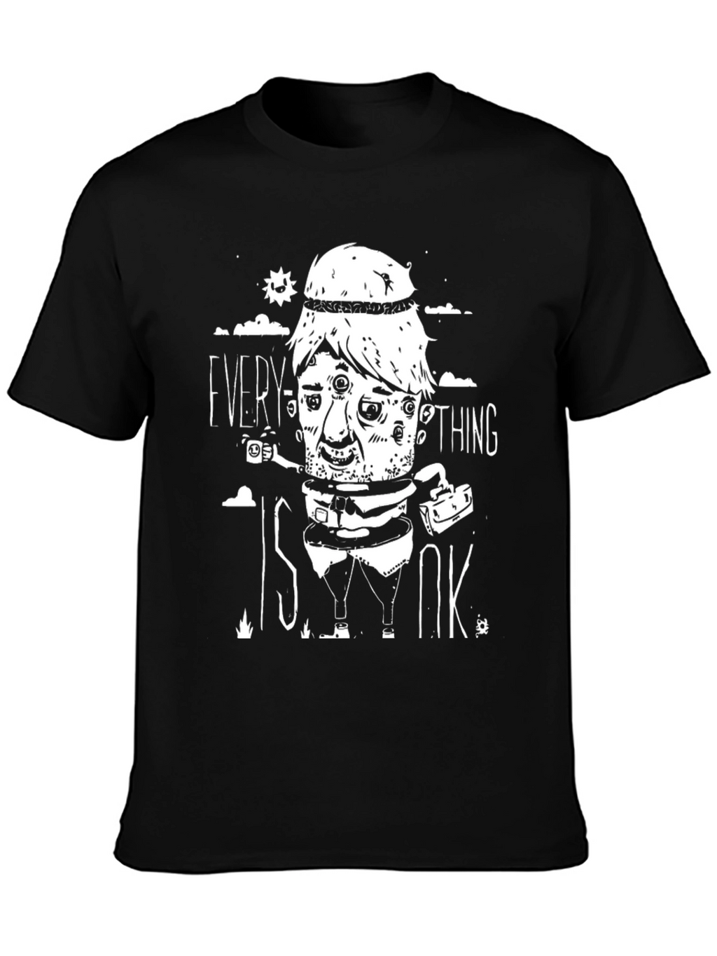 Everything Is Ok Black Graphic Tee